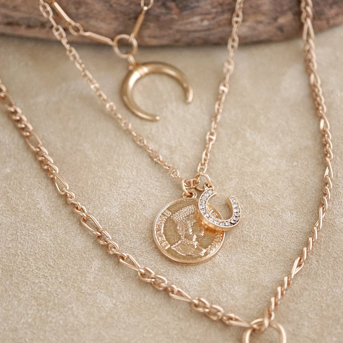 Moonlit Rider – Layered Horse Coin Necklace