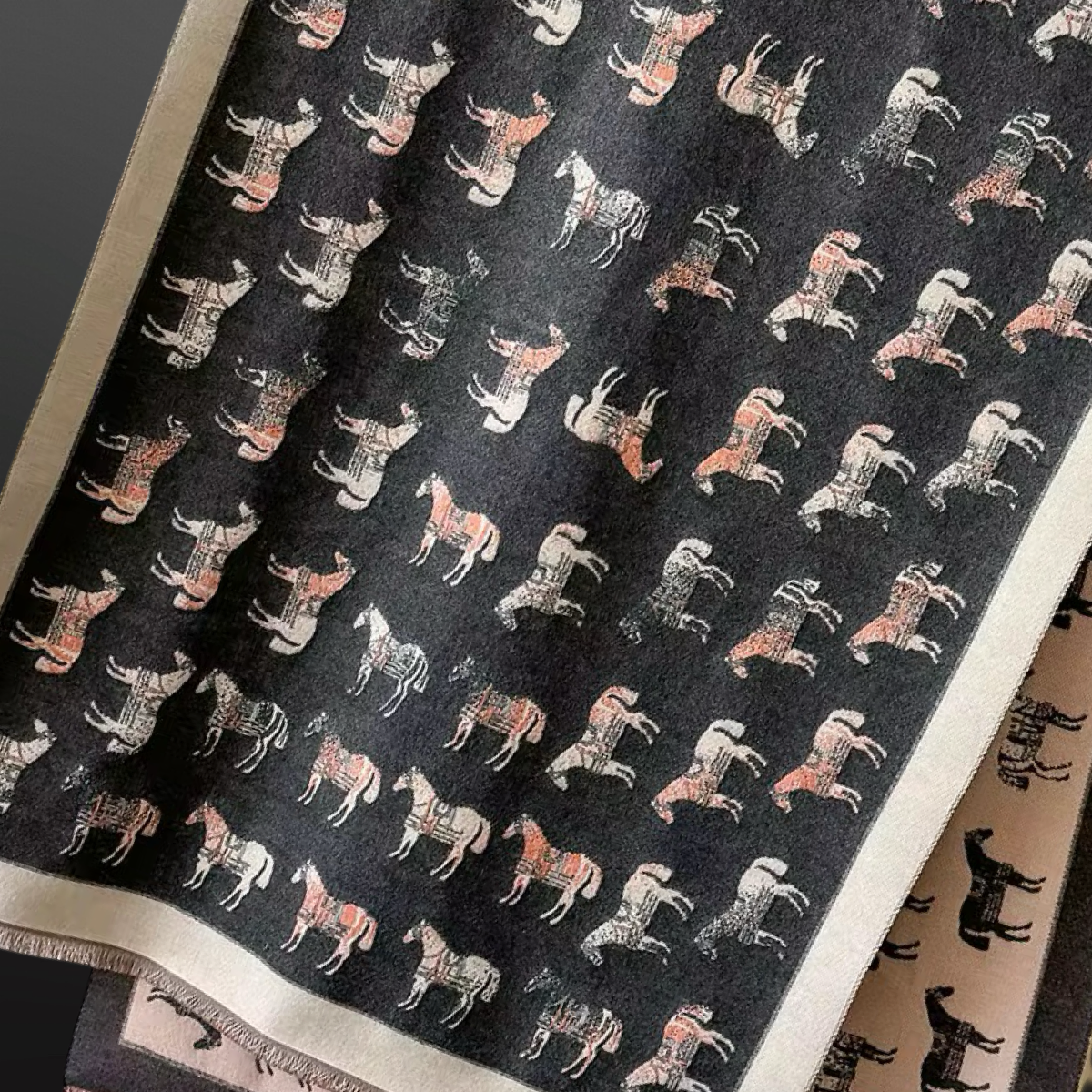 “Winter Horses” Equestrian Scarf