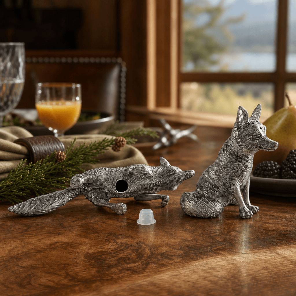 Pewter Foxes Salt & Pepper Set