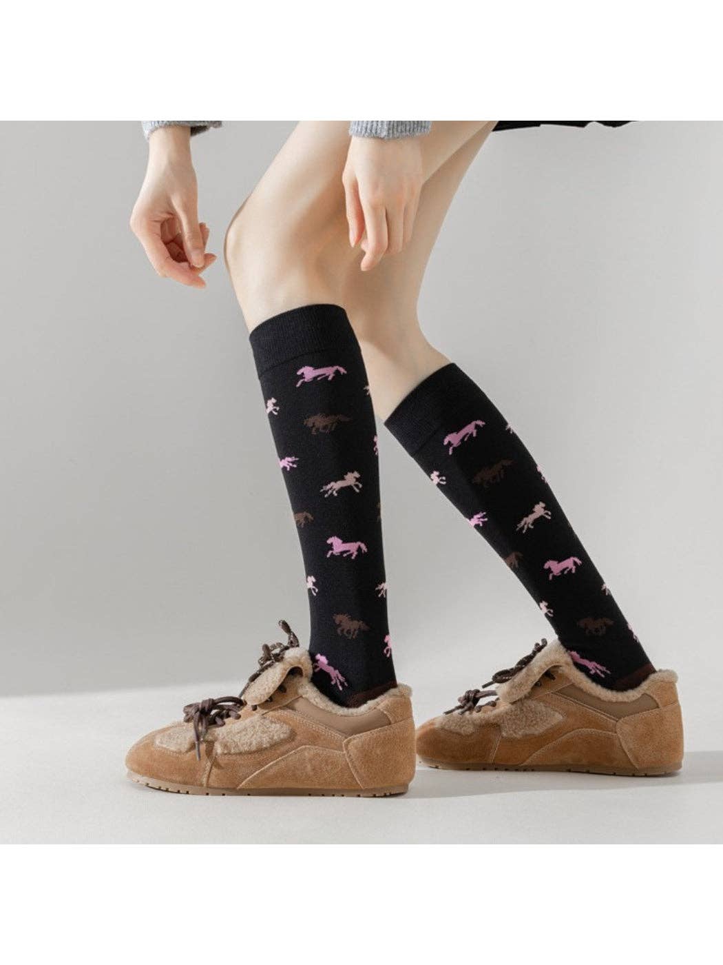 Funkyrel® Atzbranding Limited - Rufia - Horseback Rider Pattern Calf-Length Socks