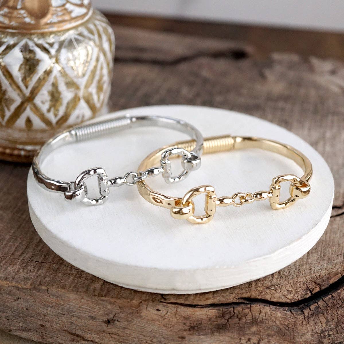Horse Bit Hinged Bracelet - Rider’s Curve