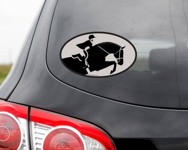 Horse Hollow Press - Oval Equestrian Horse Sticker / Rider / WATERPROOF