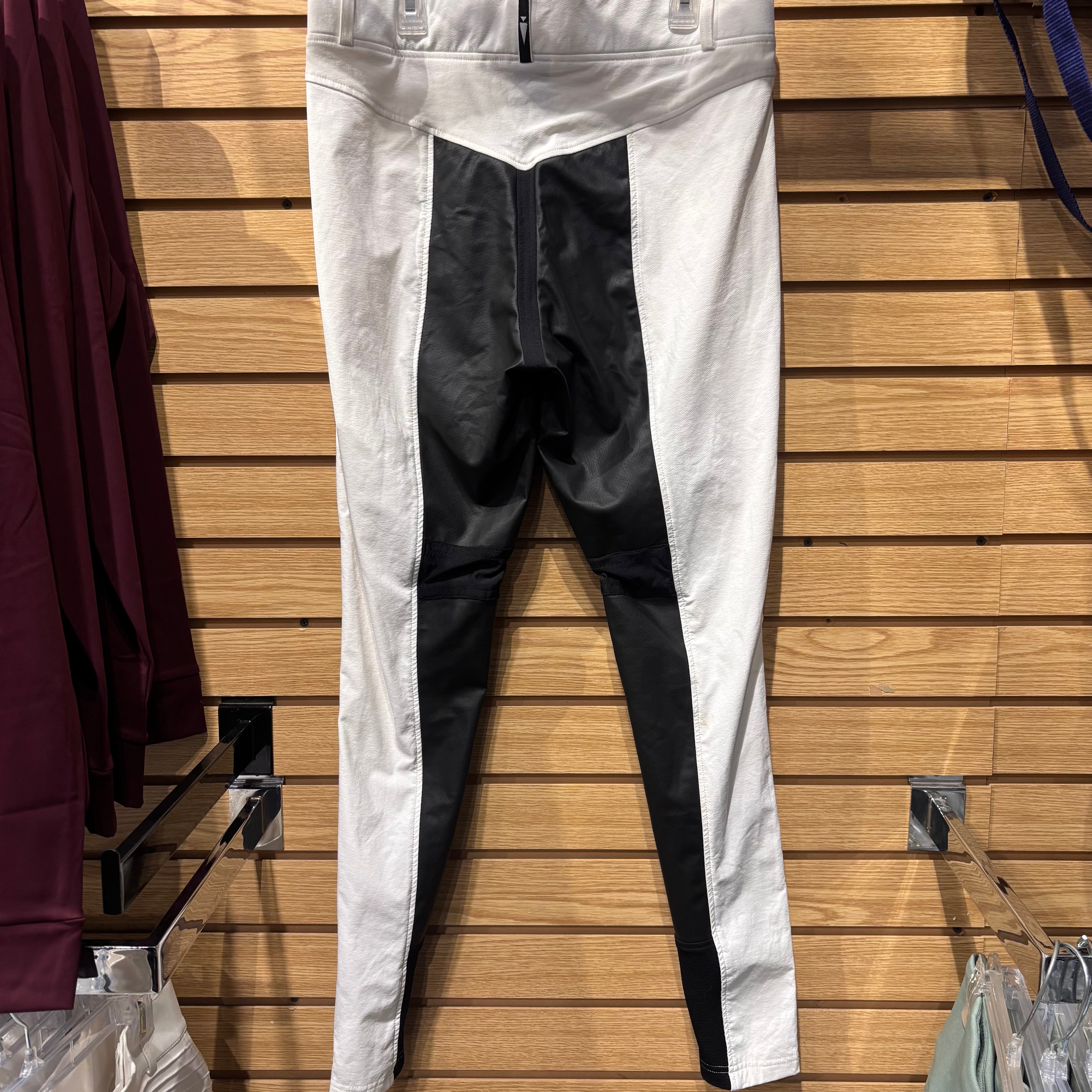 Used Large White/Black Kerrits Full Seat Breeches