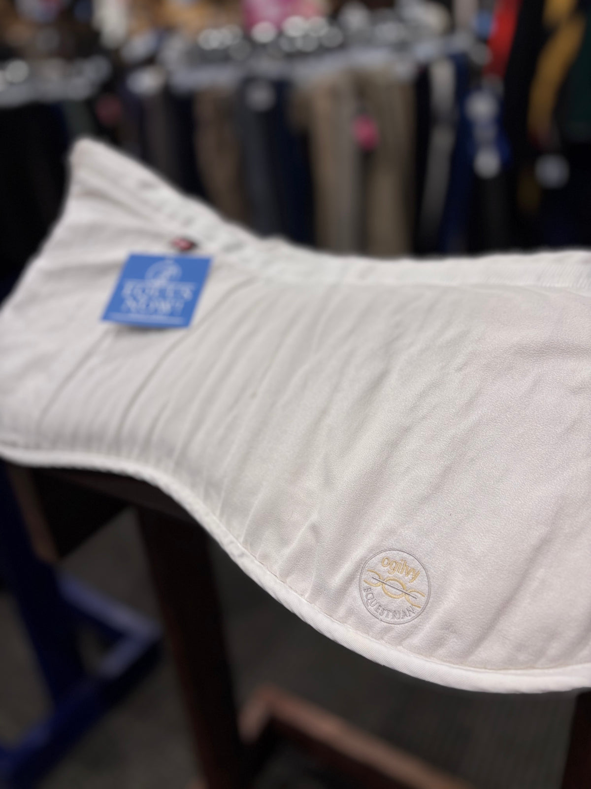 Used Dressage White Ogilvy Memory Foam Half Pad