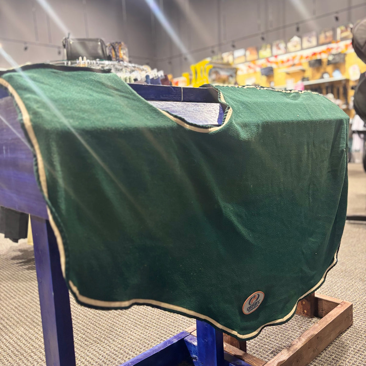 Used 52" Green Derby Originals Fleece Quarter Sheet