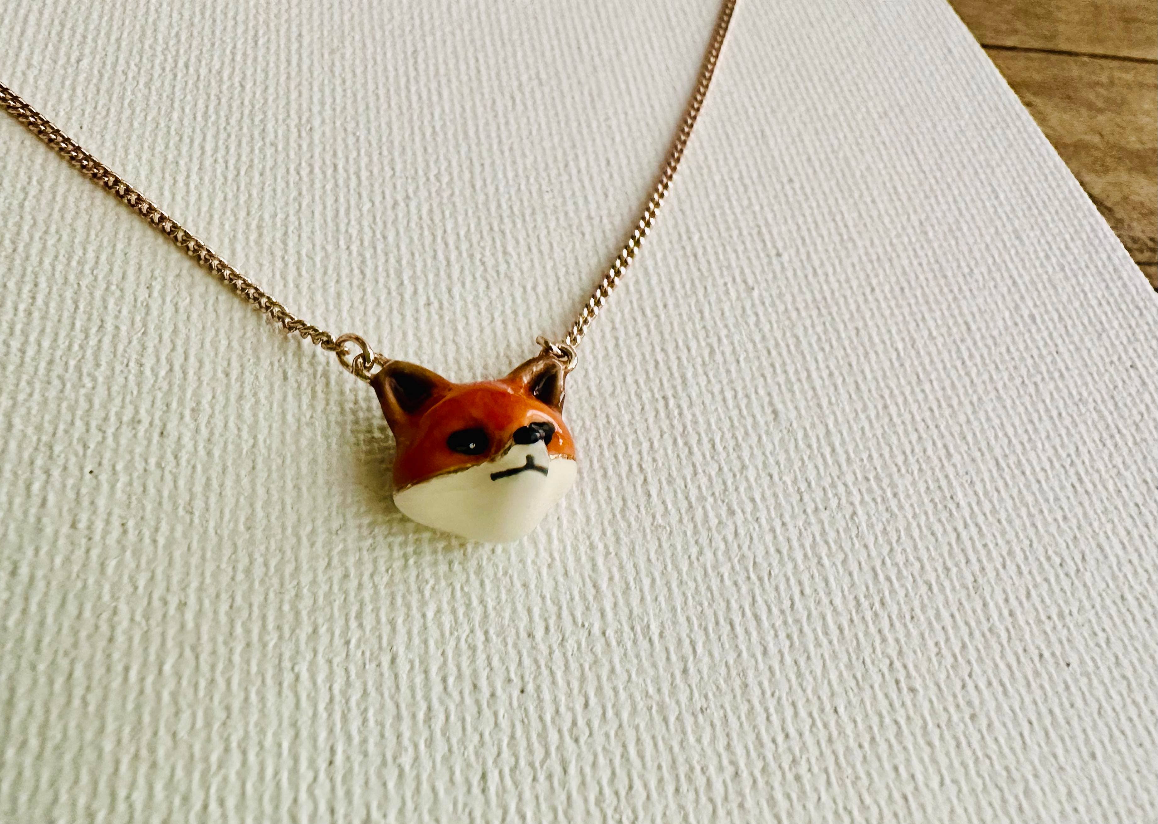 Fox Ceramic Necklace