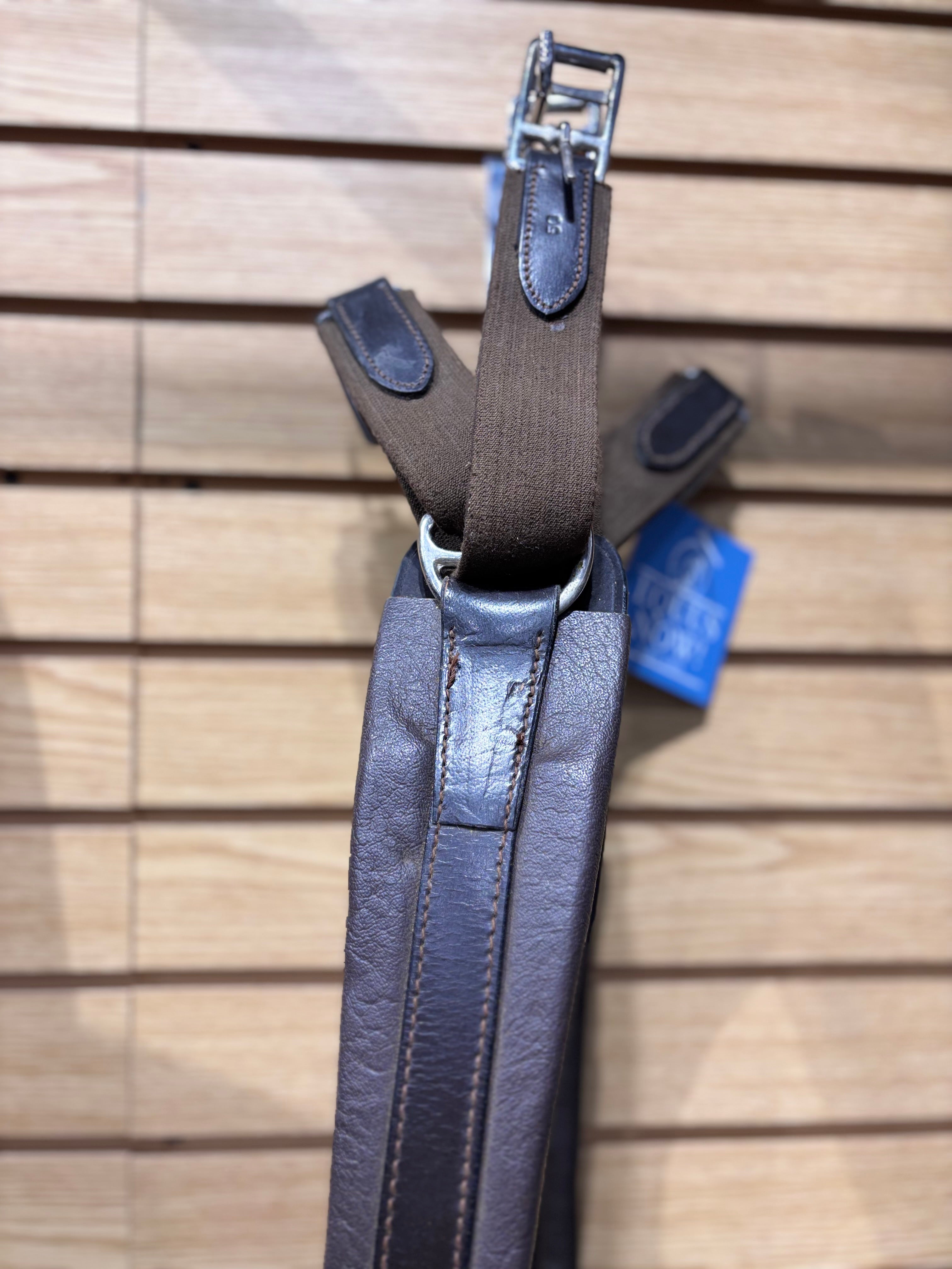 Used 50" Brown Leather Girth