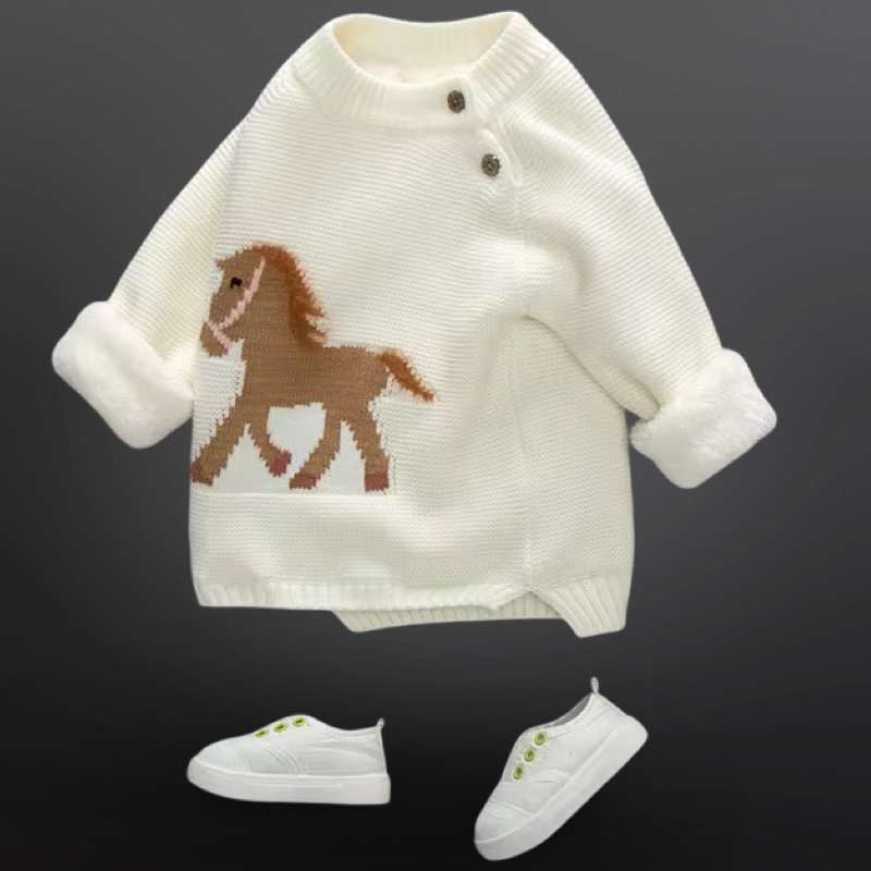 Equestrian Horse Knit Baby Sweater
