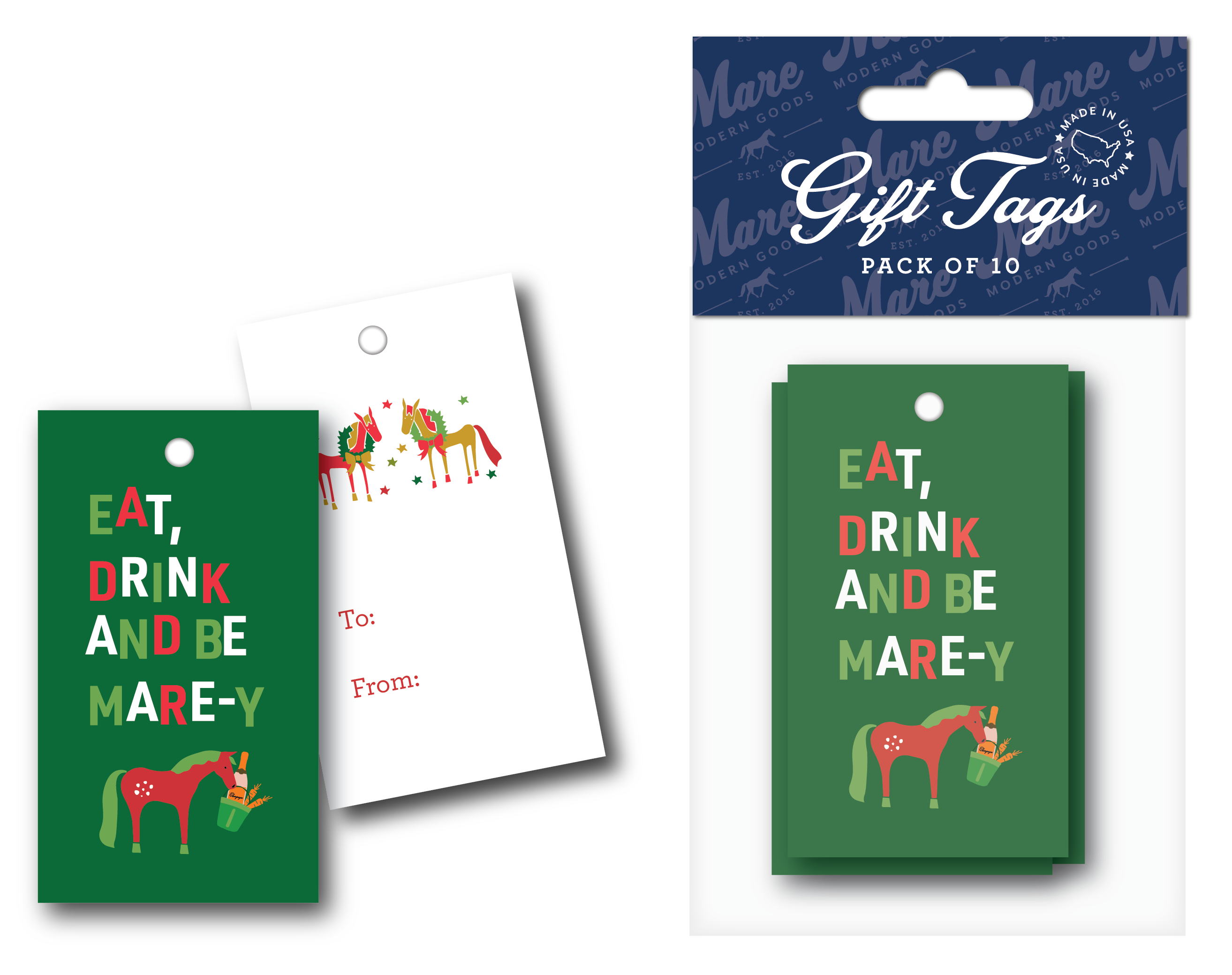 Mare Modern Goods - Eat Drink and Be Mare-y Hangtags