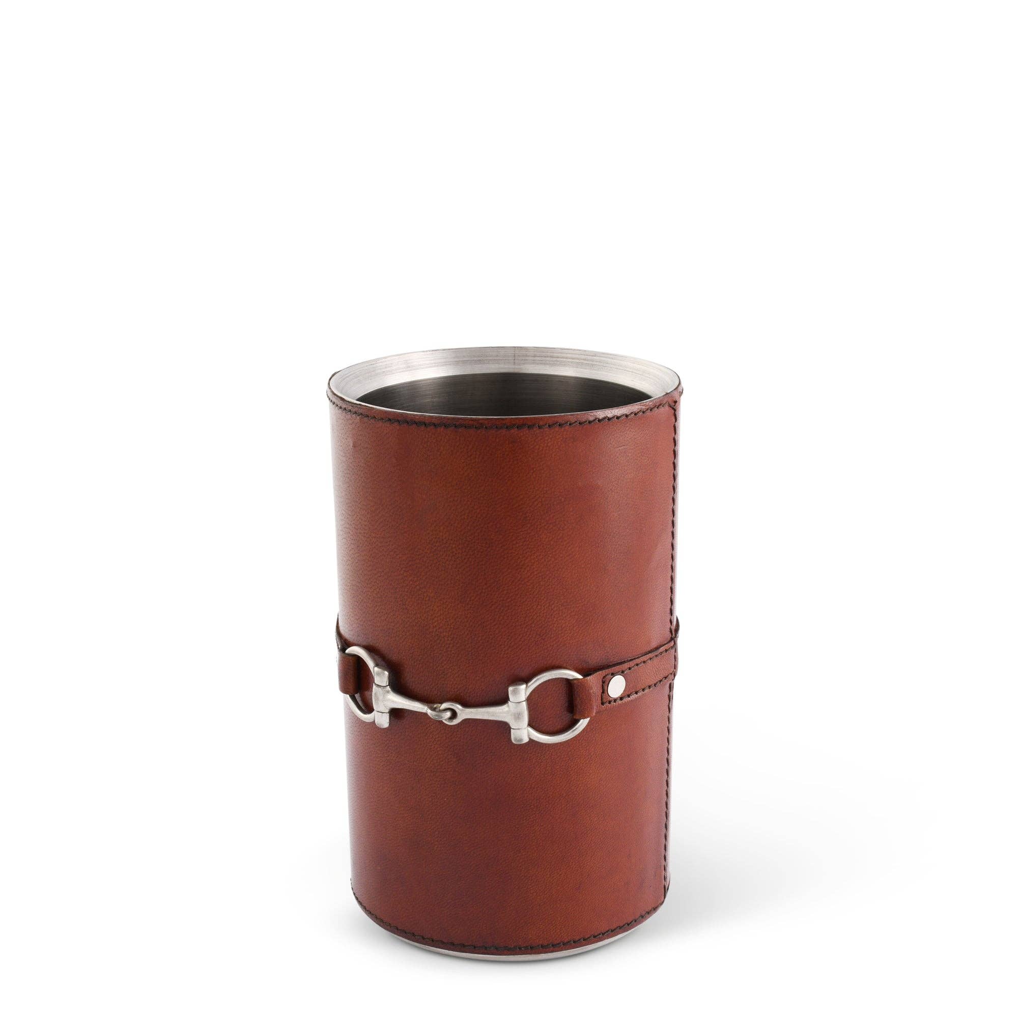 Vagabond House - Premium Genuine Leather Bit Wine Bottle Chiller - Stainless Lined