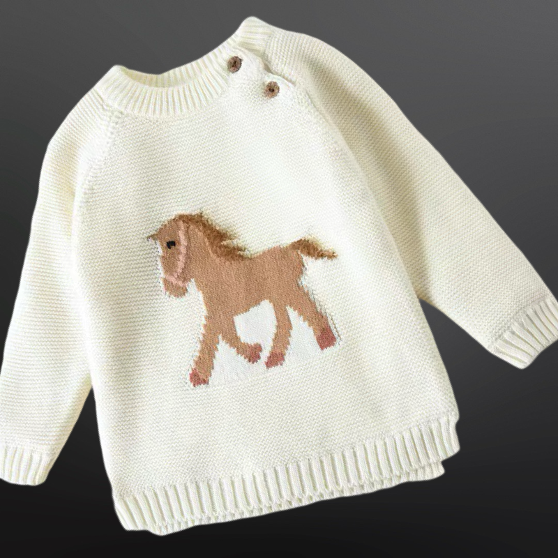 Equestrian Horse Knit Baby Sweater