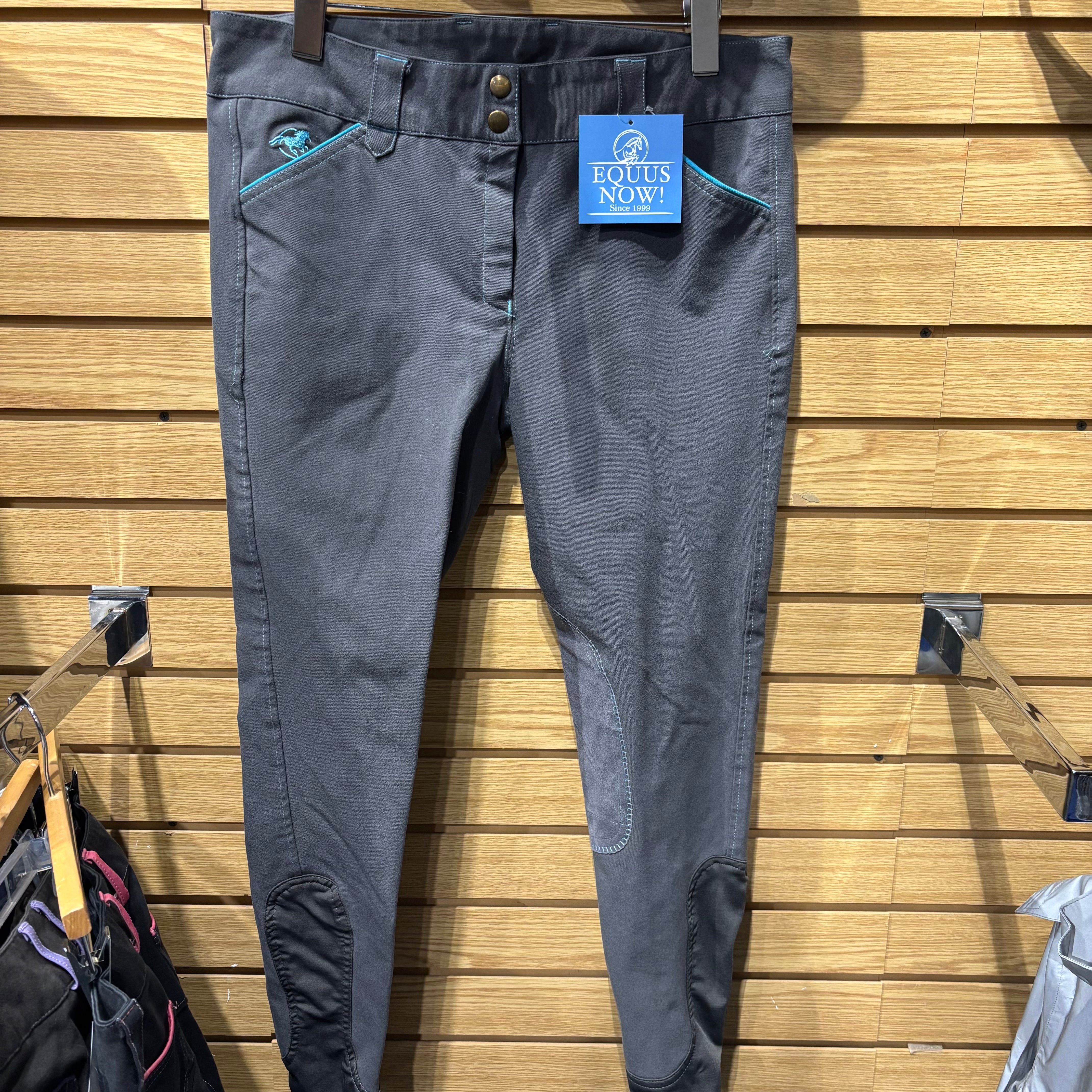 Used SmartPak Piper Breeches 32L Grey/Blue