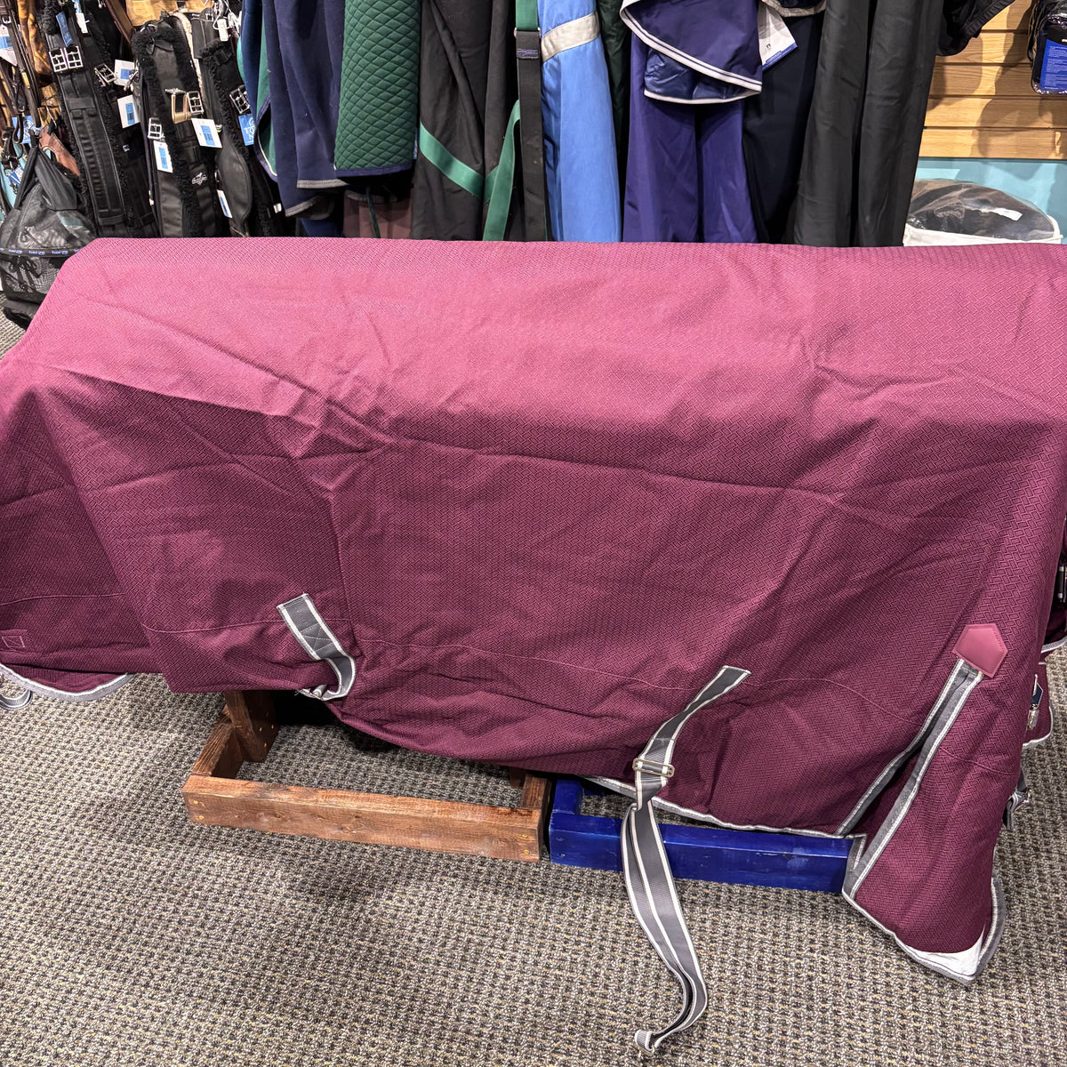 Used 78" Plum Weatherbeeta Medium Turnout Blanket
