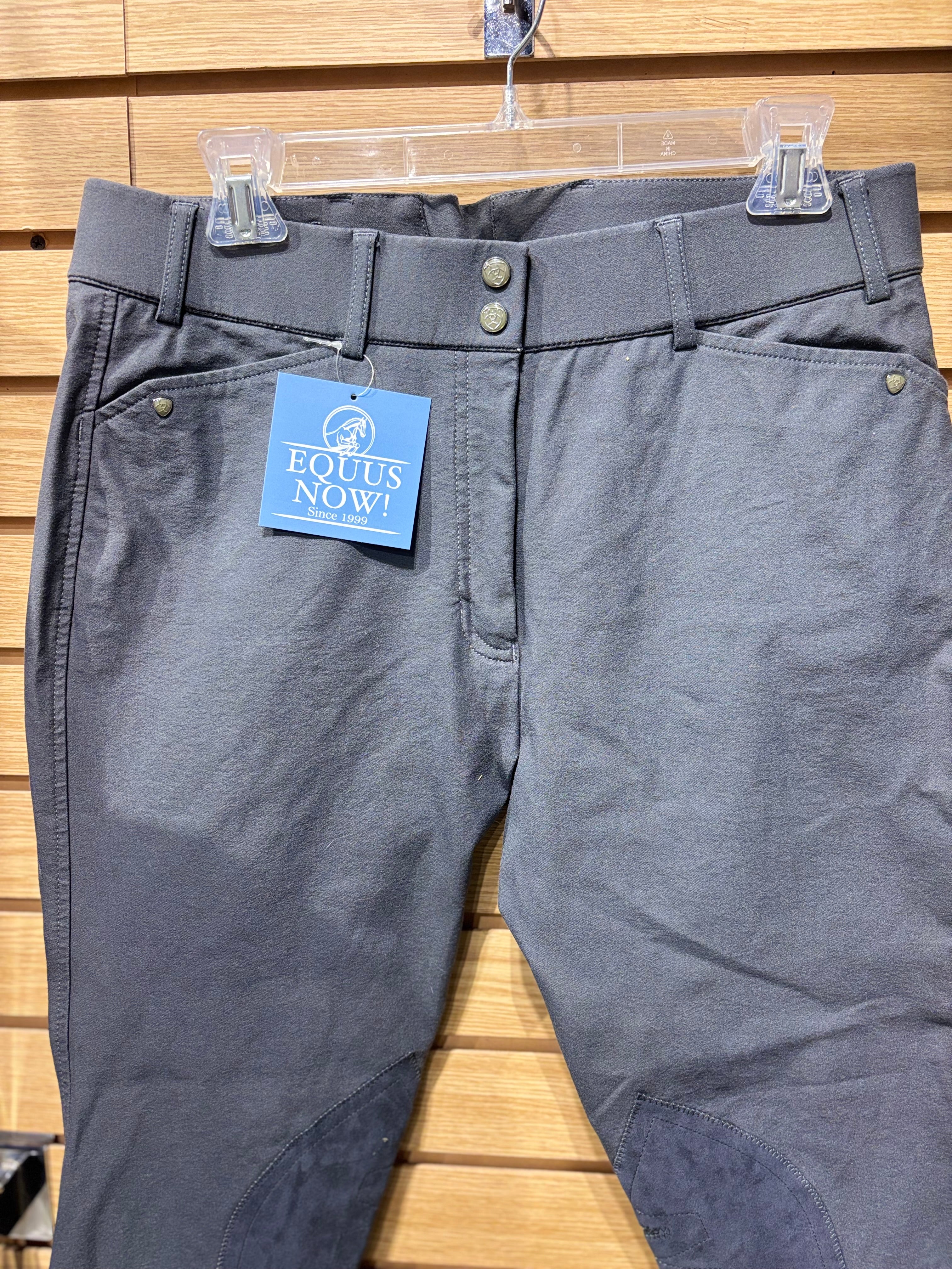 Used 34R Ariat Elite Knee Patch Breeches Grey