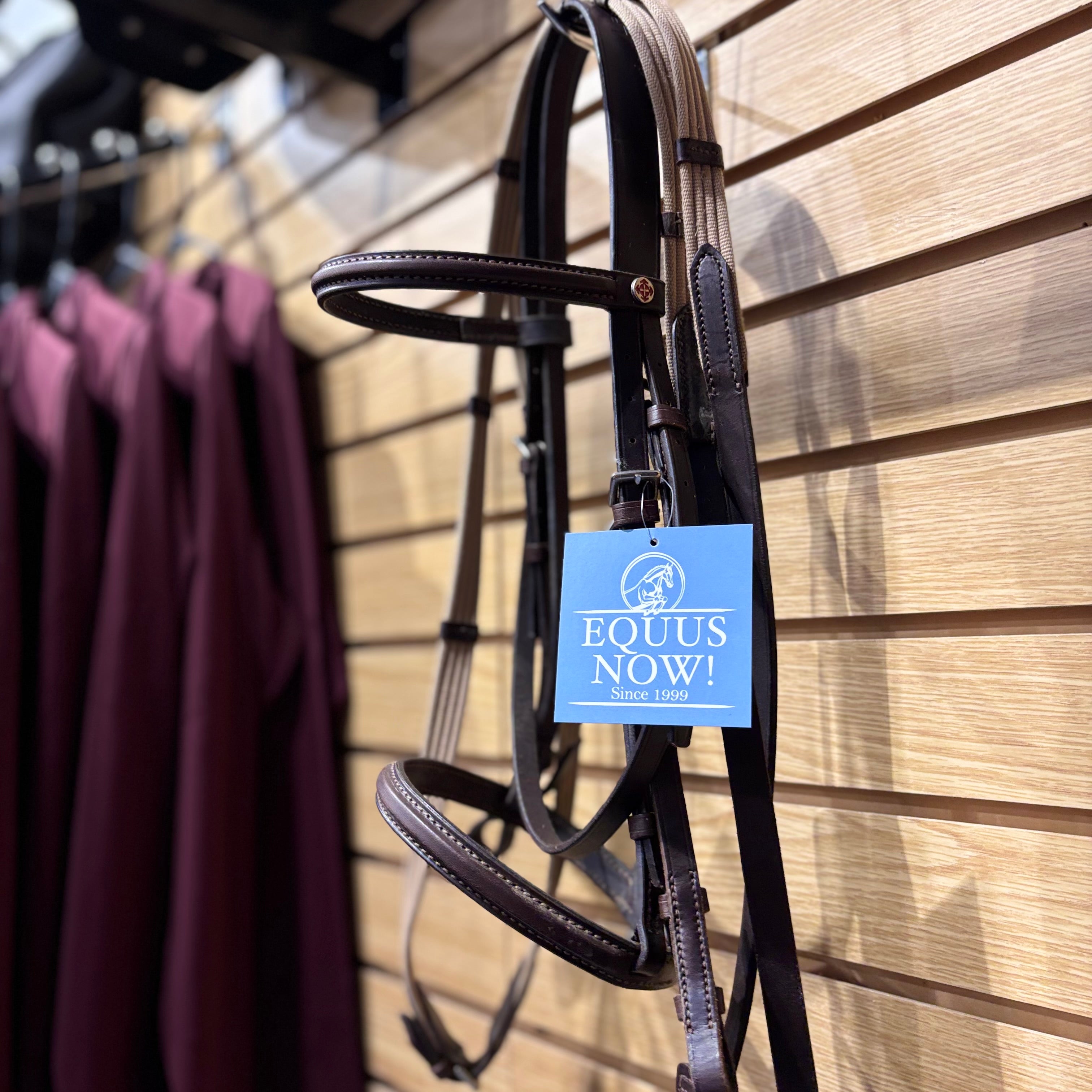 Used Full Brown Lemetex English Bridle with Webbed Reins