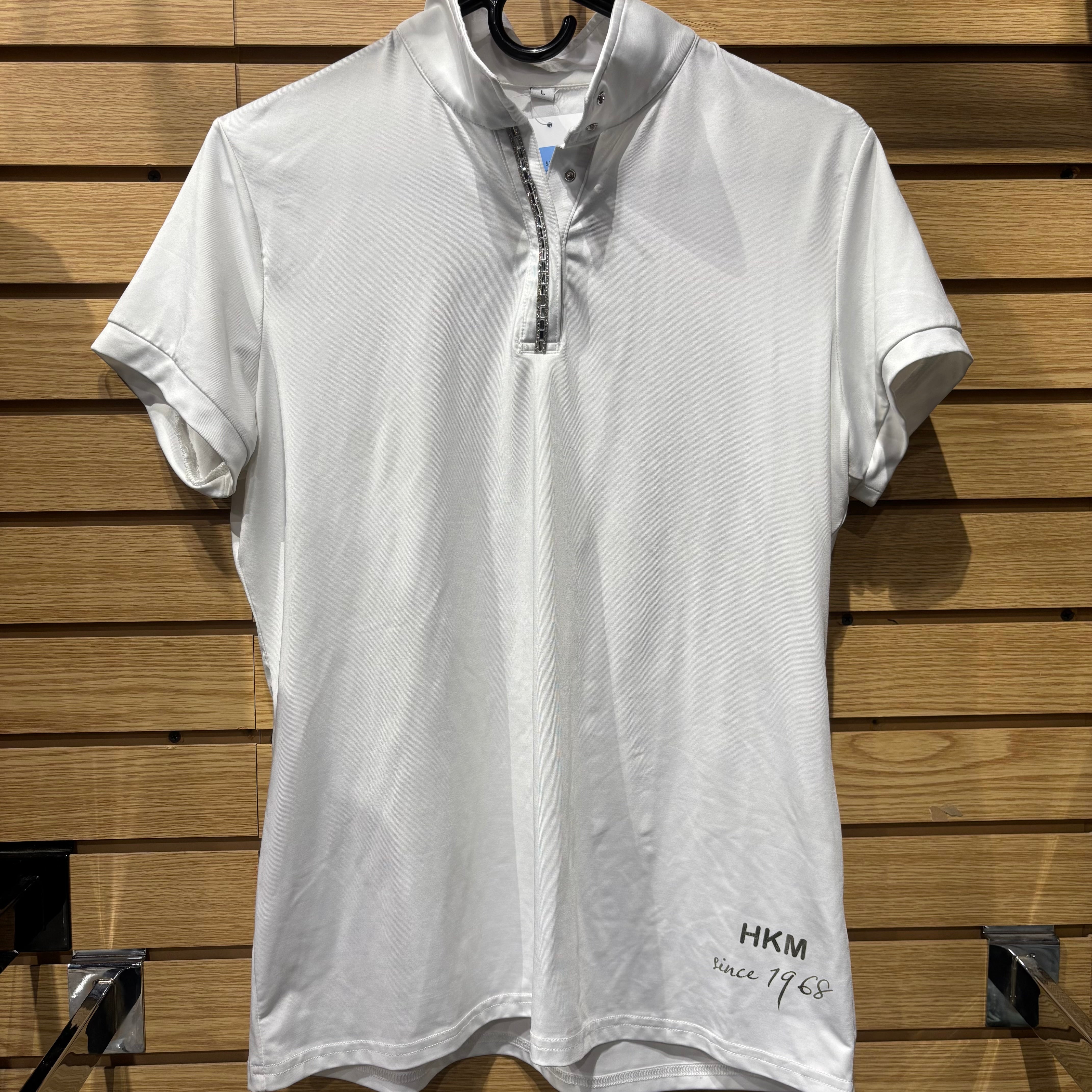 Used HKM Large White Crystal Show Shirt
