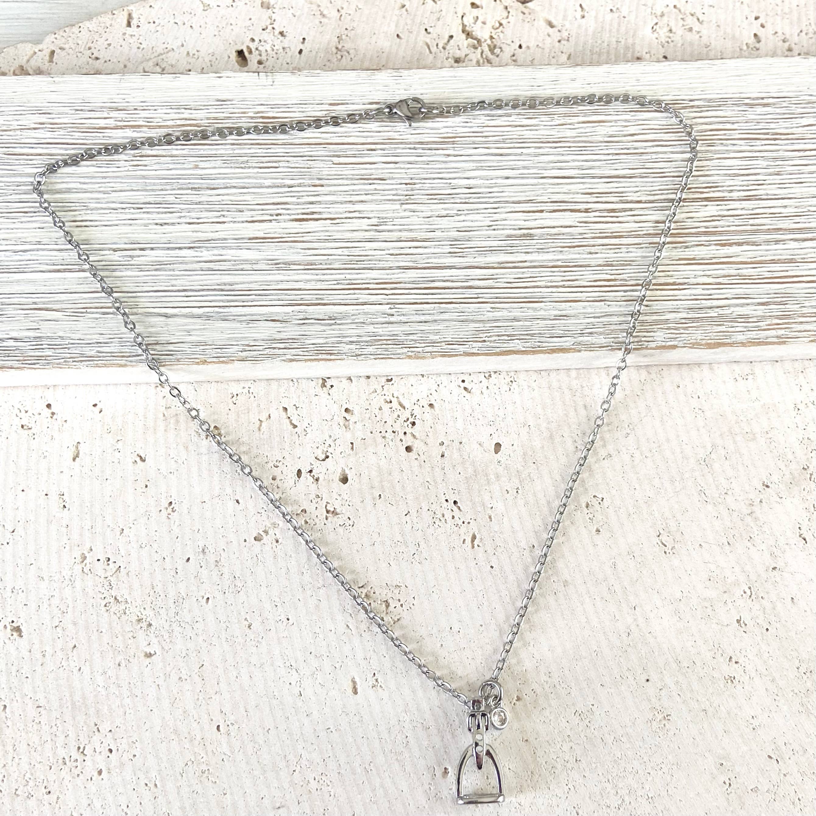 VB&CO Designs Handmade Jewelry - Horse jewelry stirrup necklace, equestrian, derby