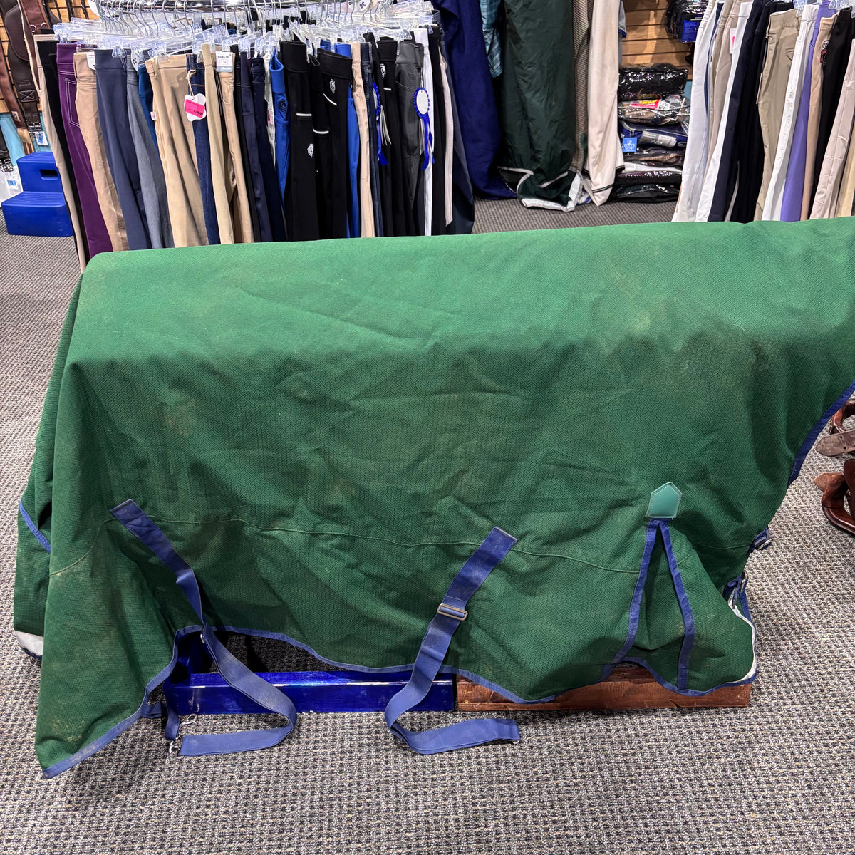 Used 78" Green Weatherbeeta Comfitec High Neck Medium Weight Turnout