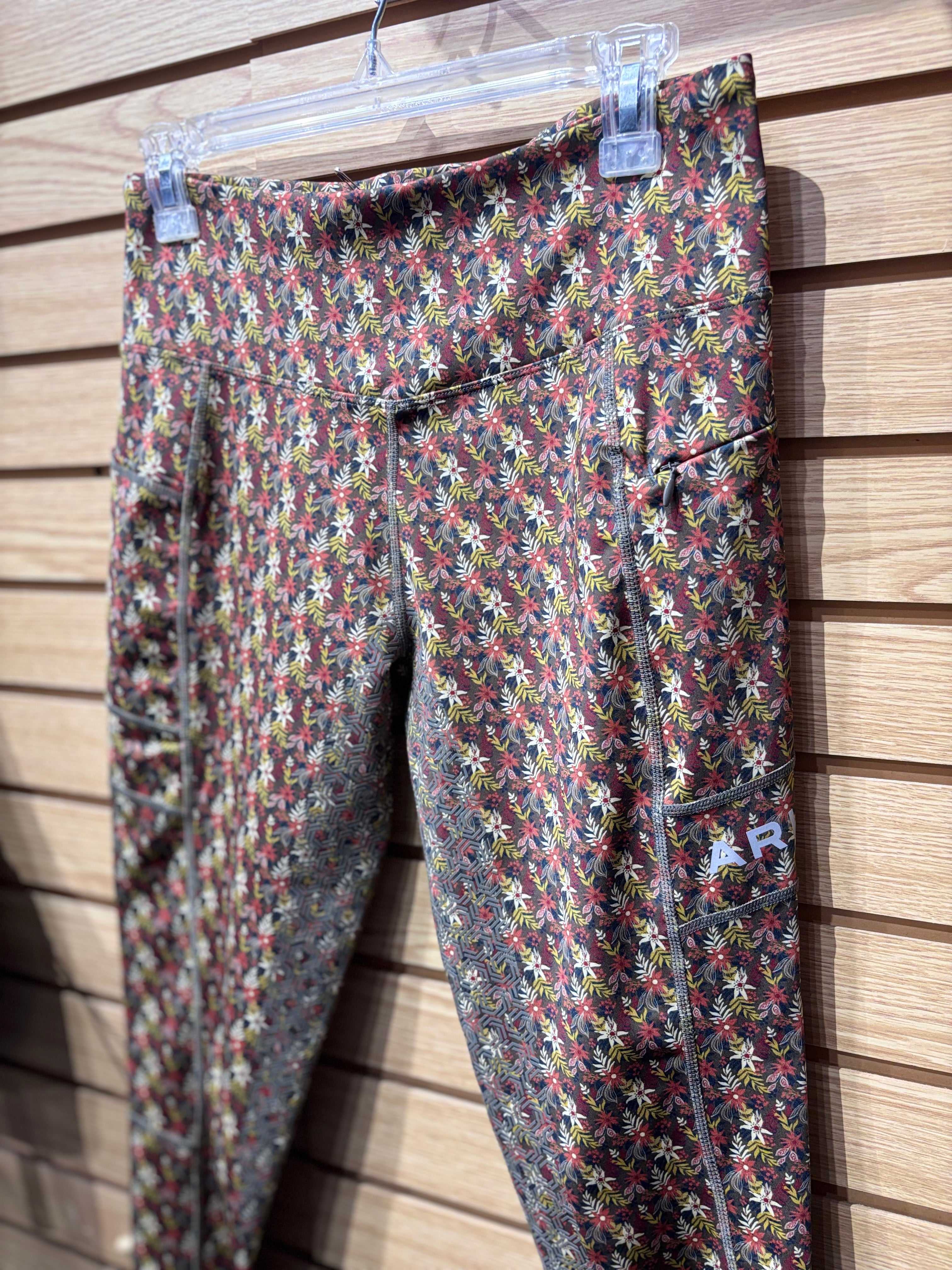 Used Medium Floral Ariat Full Seat Tights