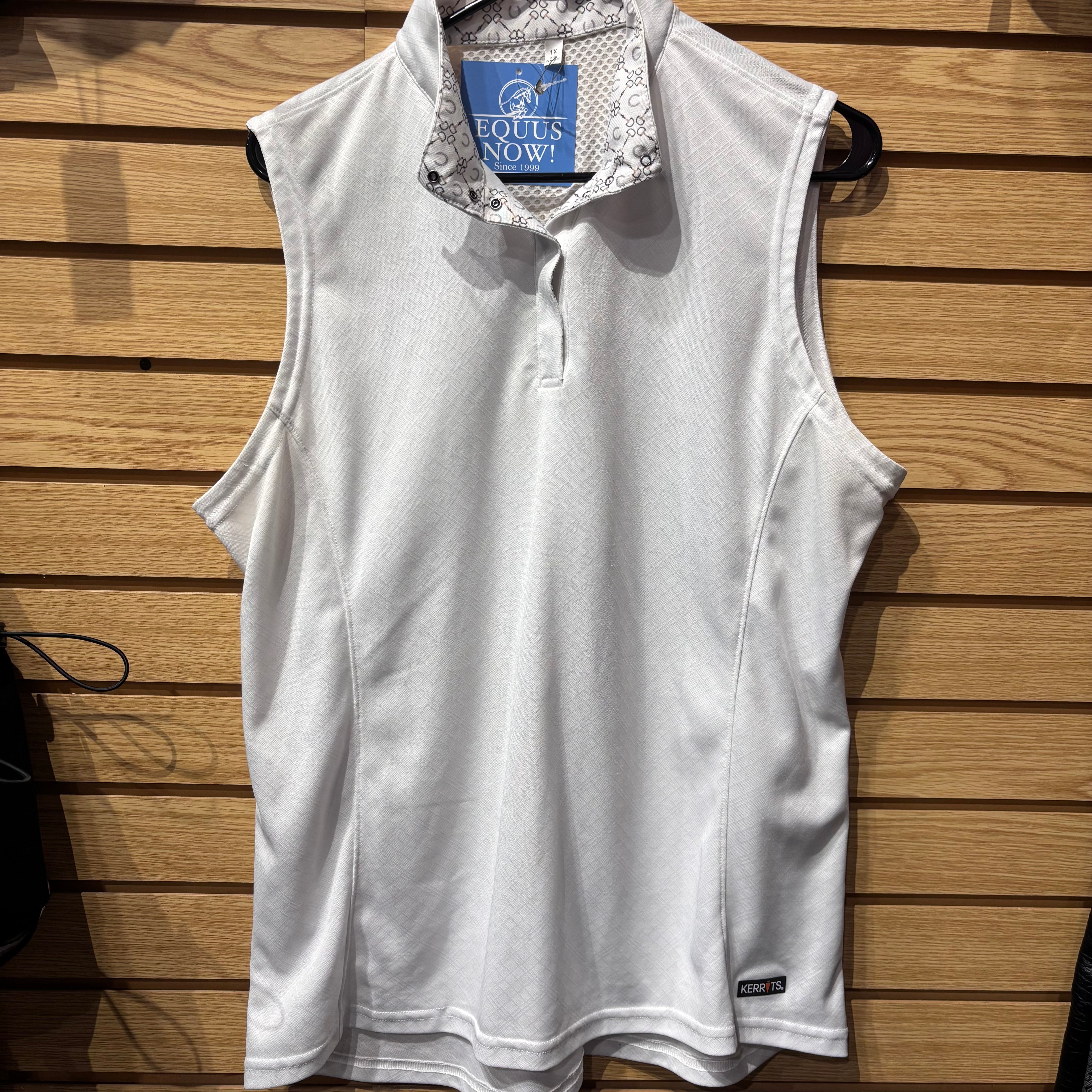 Used 1X White Kerrits Affinity Sleeveless Show Shirt
