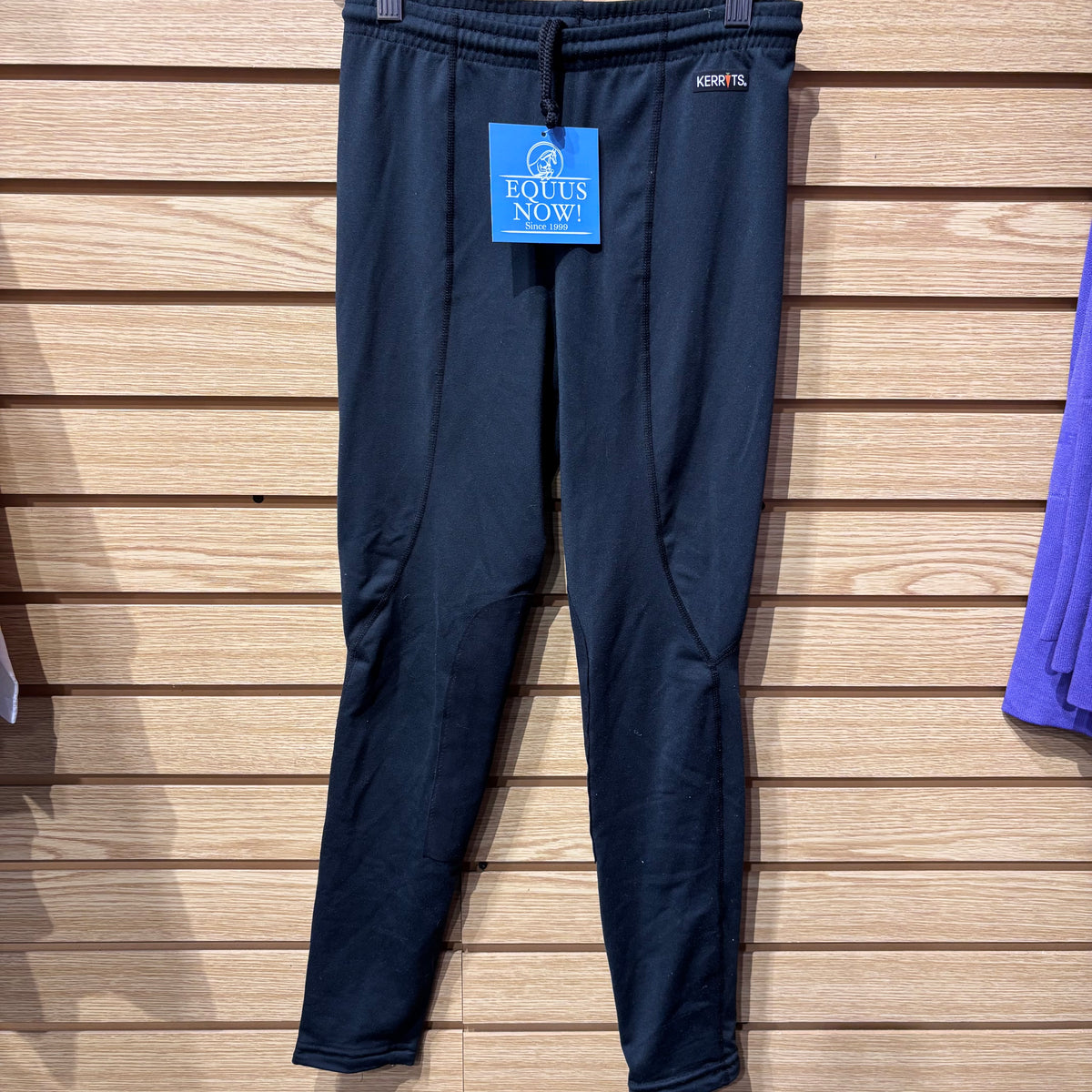 Used Youth XL Black Kerrits Knee Patch Riding Tights