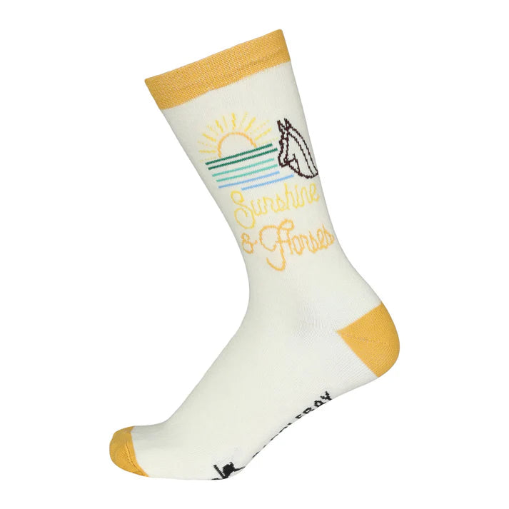 Dapplebay Sunshine & Horses Knit Crew Socks