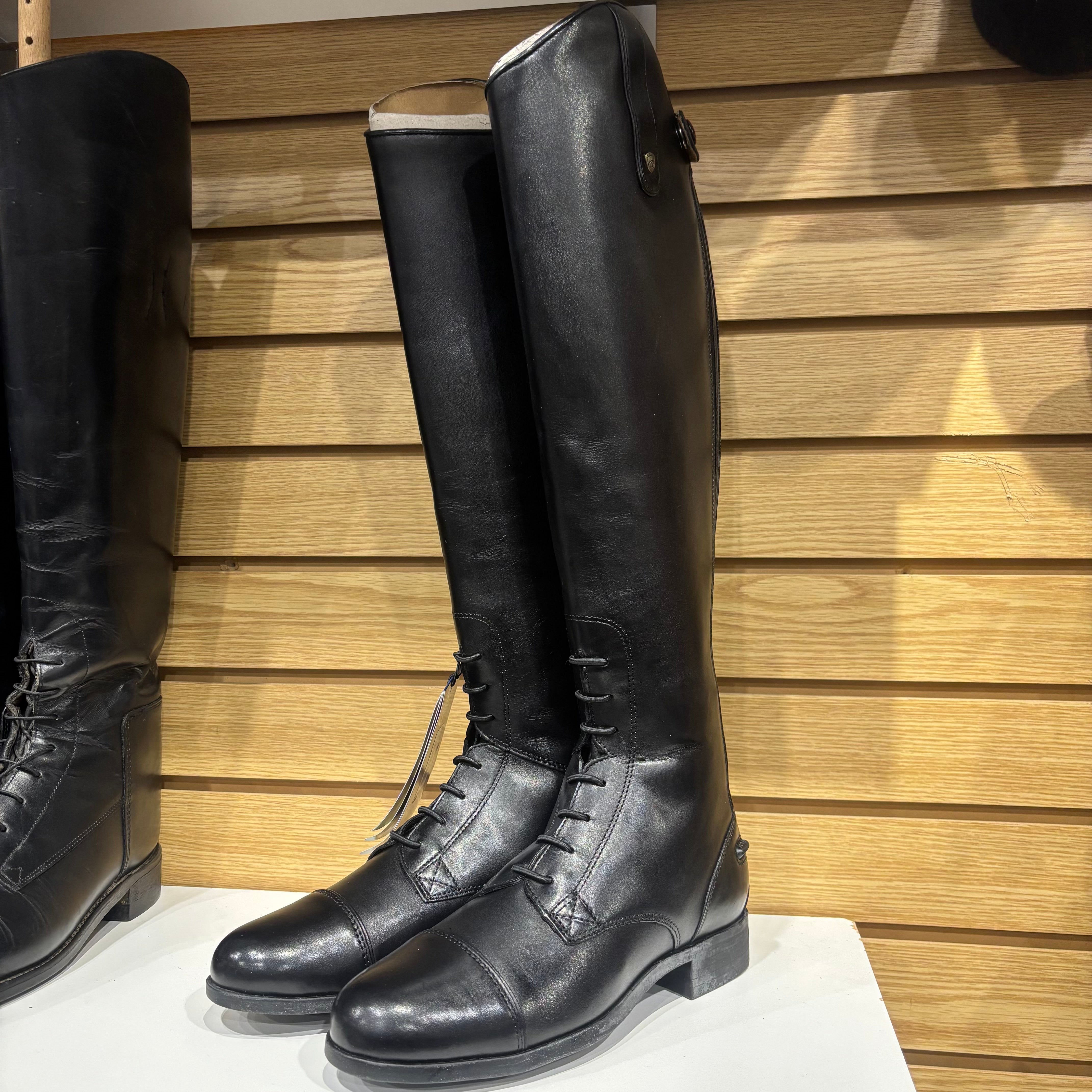 Used 6.5B Short Height Regular Calf Ariat Heritage Contour Field Zip Boots Black