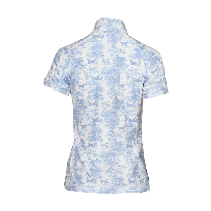 Dapplebay Equestrian Toile 1/4 Zip Short Sleeve Riding Top