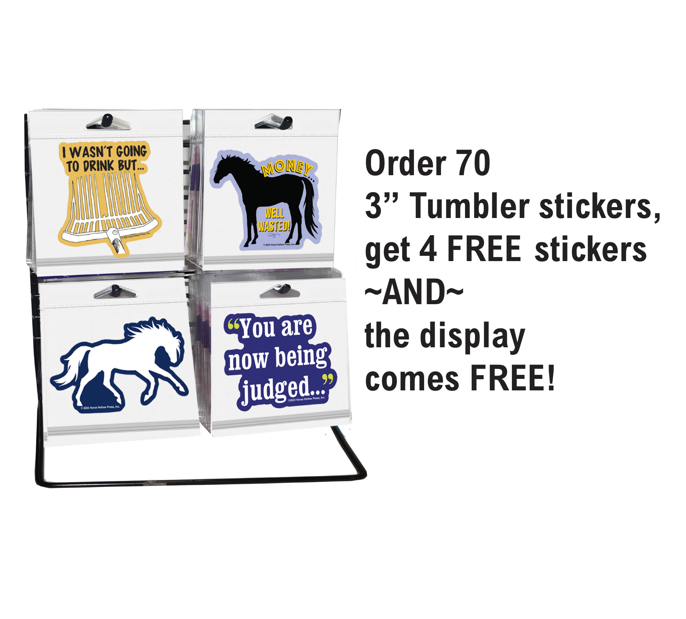 Horse Hollow Press | Pretty Snarky Equestrian Cards|Stickers - Horse Sticker Waterproof 3" | Squeal & Kick | Cello Sleeved