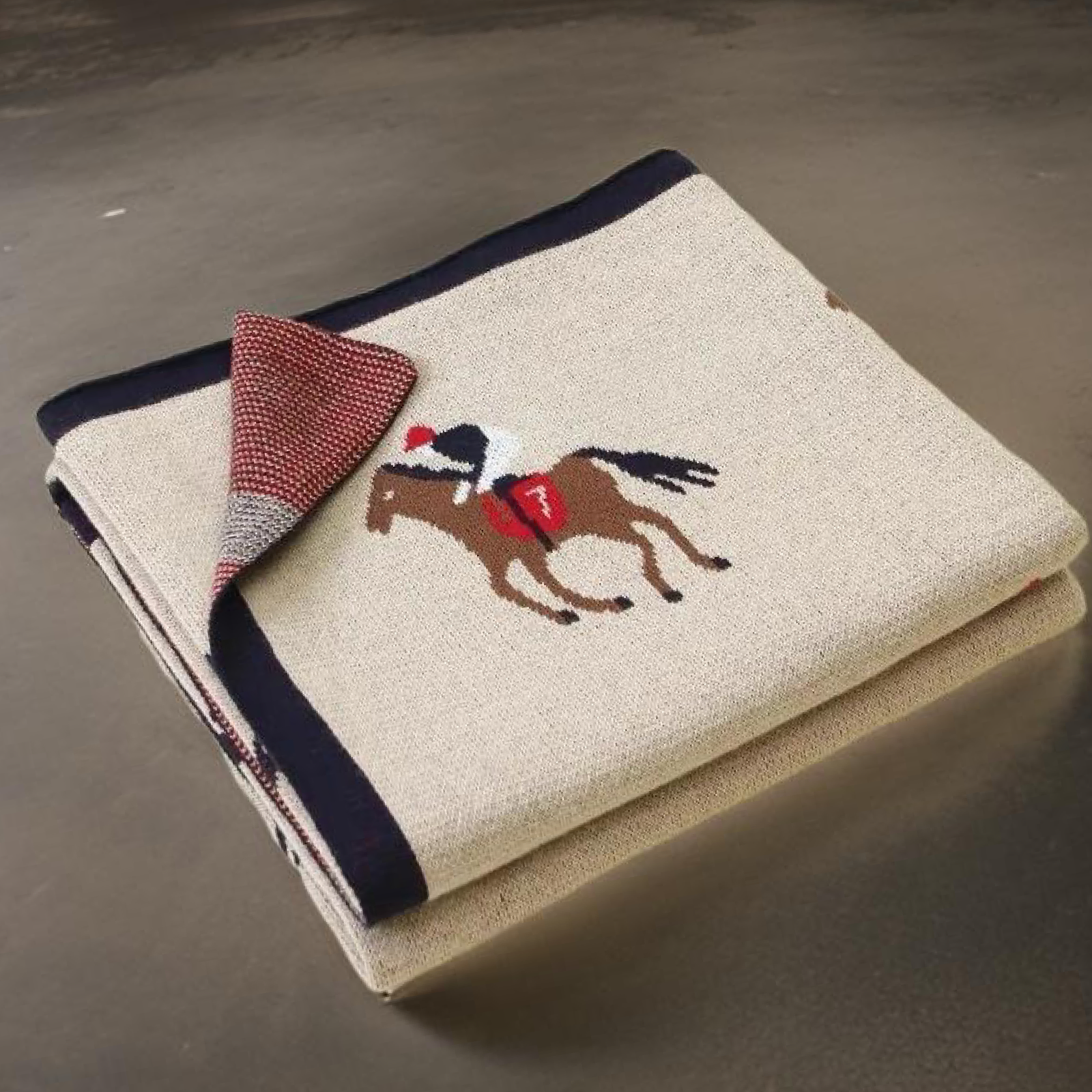 Equestrian Horse Racing Derby Jockey Cotton Baby Blanket