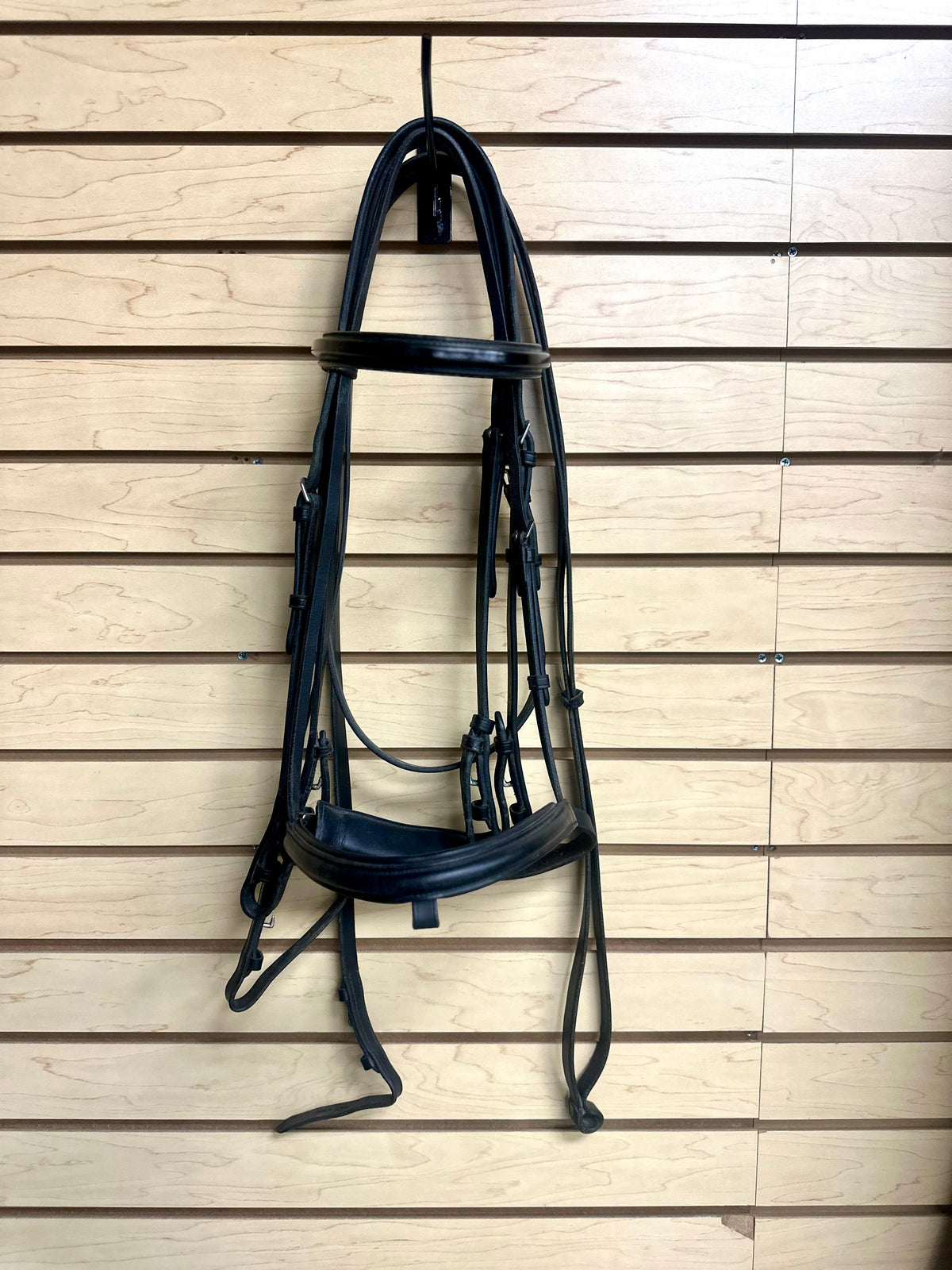 Used Horse Black Dressage Double Bridle w/ Reins