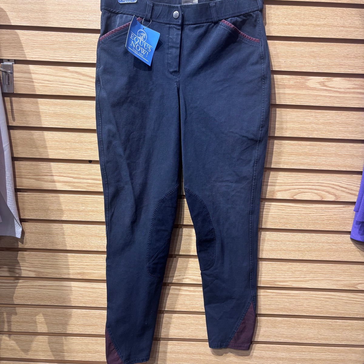 Used 28 Navy Dover Knee Patch Breeches