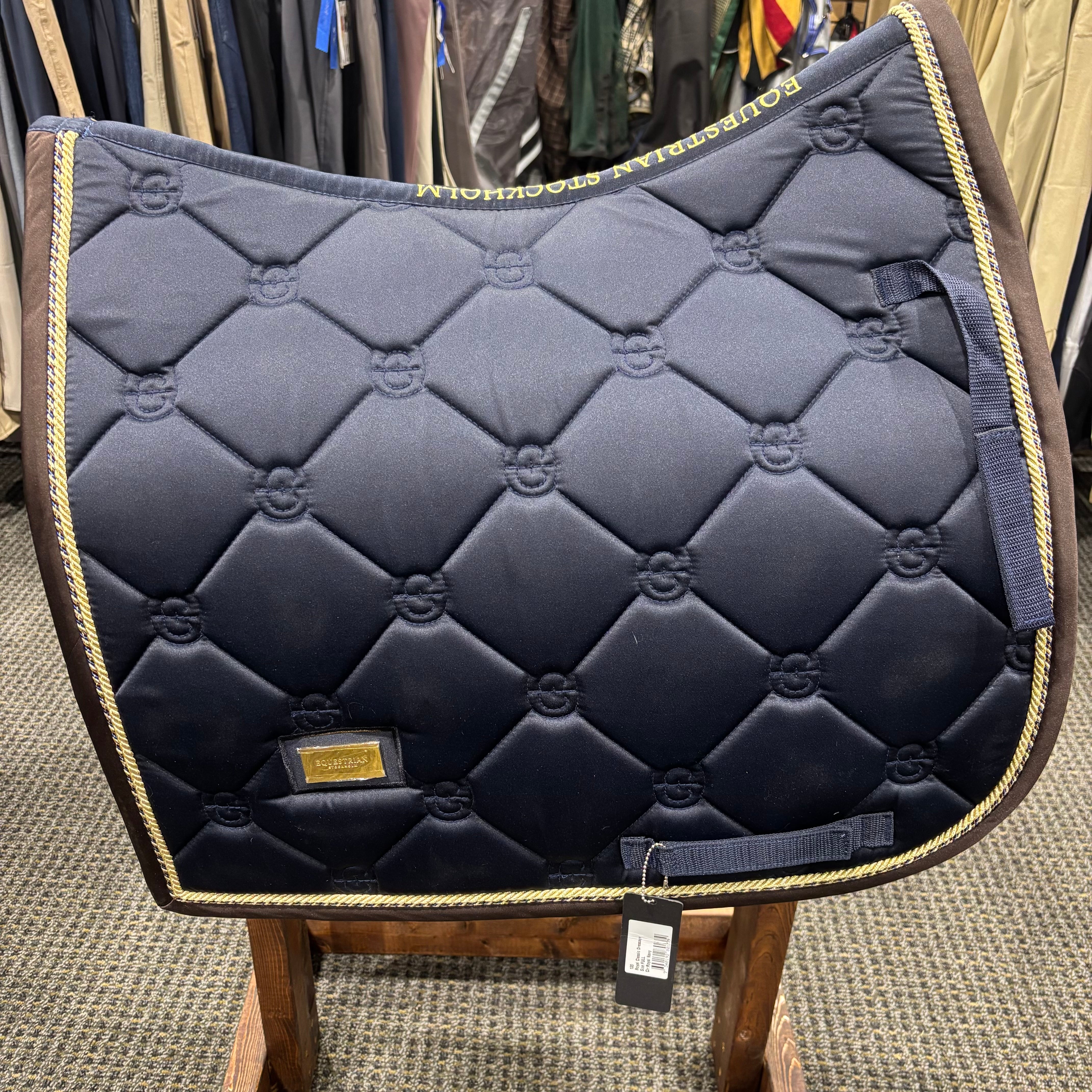 Used Navy Equestrian Stockholm Dressage Saddle Pad