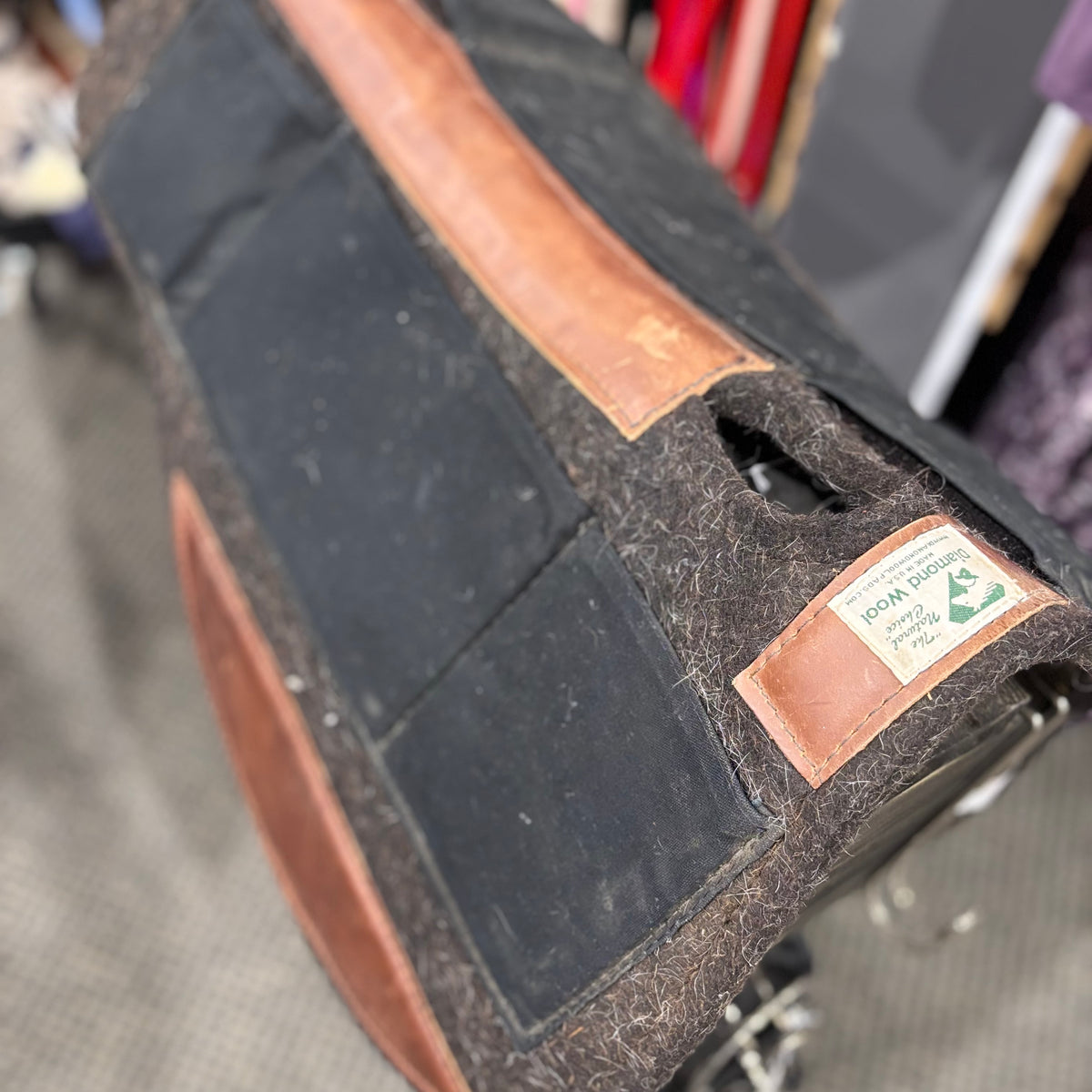 Used Full Black Diamond Wool Shimmable English Saddle Pad