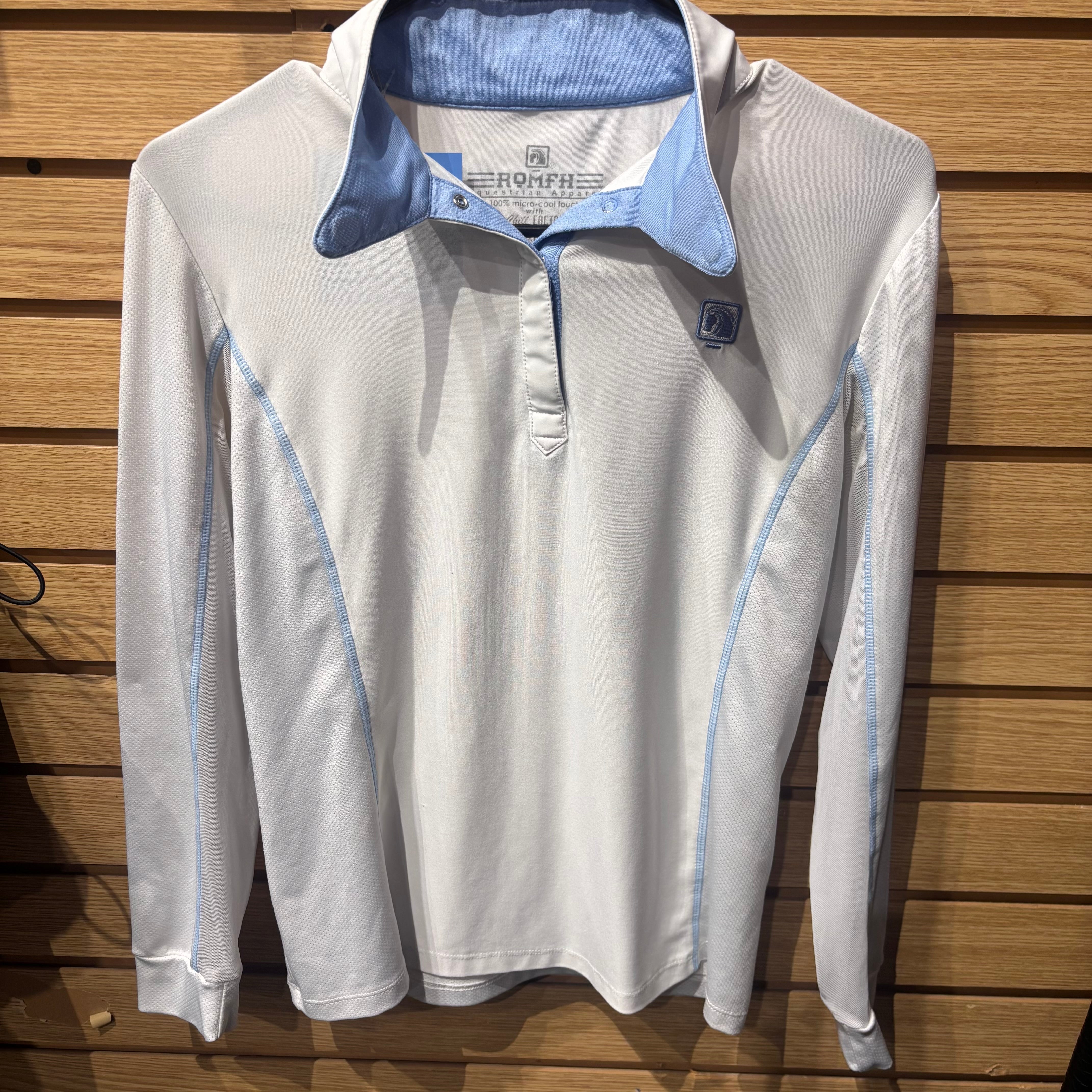 Used Youth XL White Romfh Long Sleeve Show Shirt