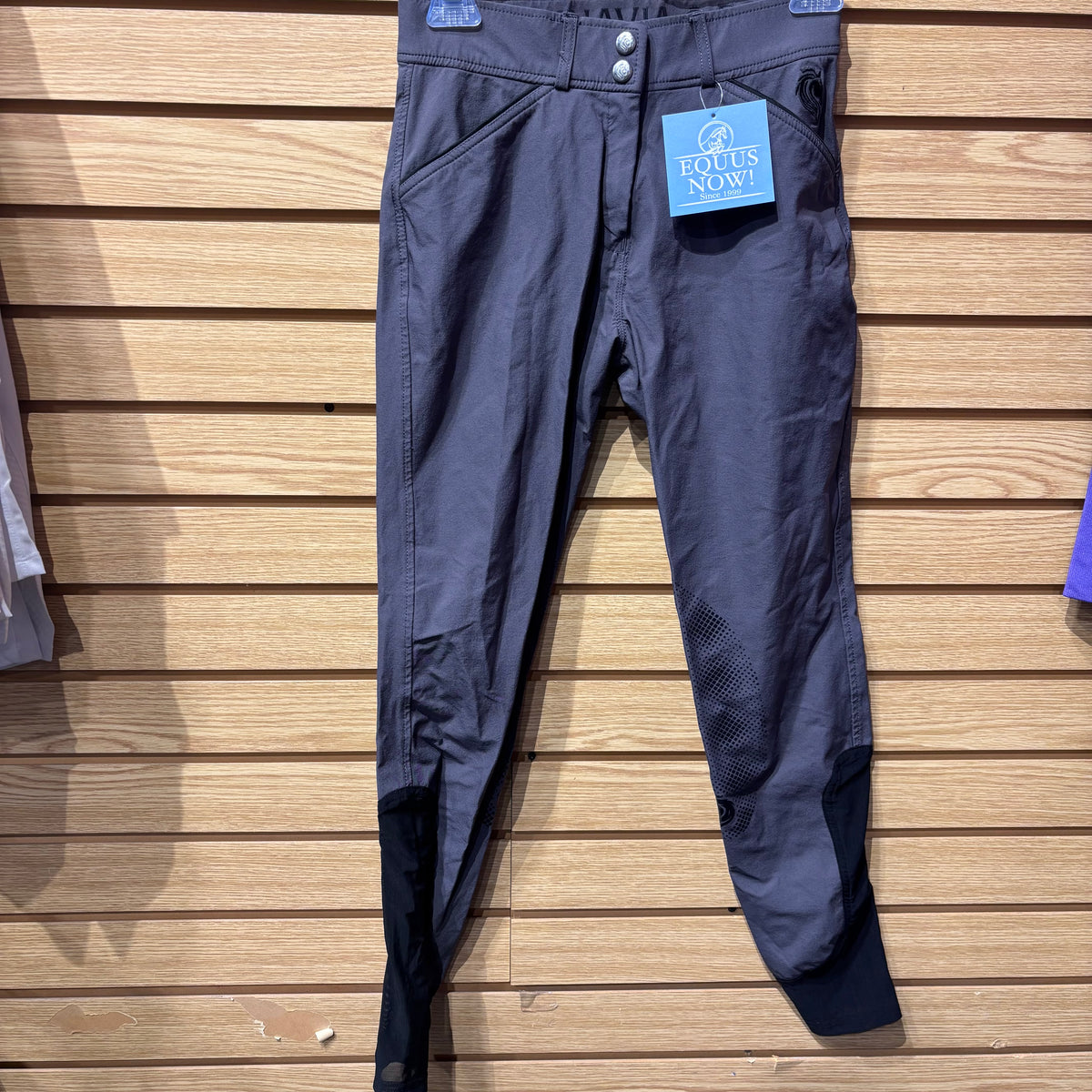 Used US 26 Grey Equinavia Silicone Knee Patch Breeches