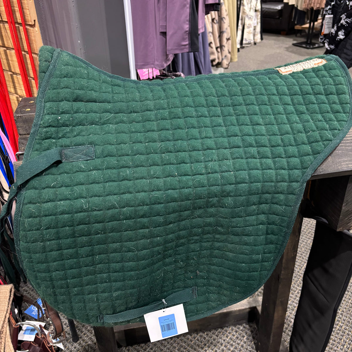 Used Full Green Thermatex Contour Saddle Pad