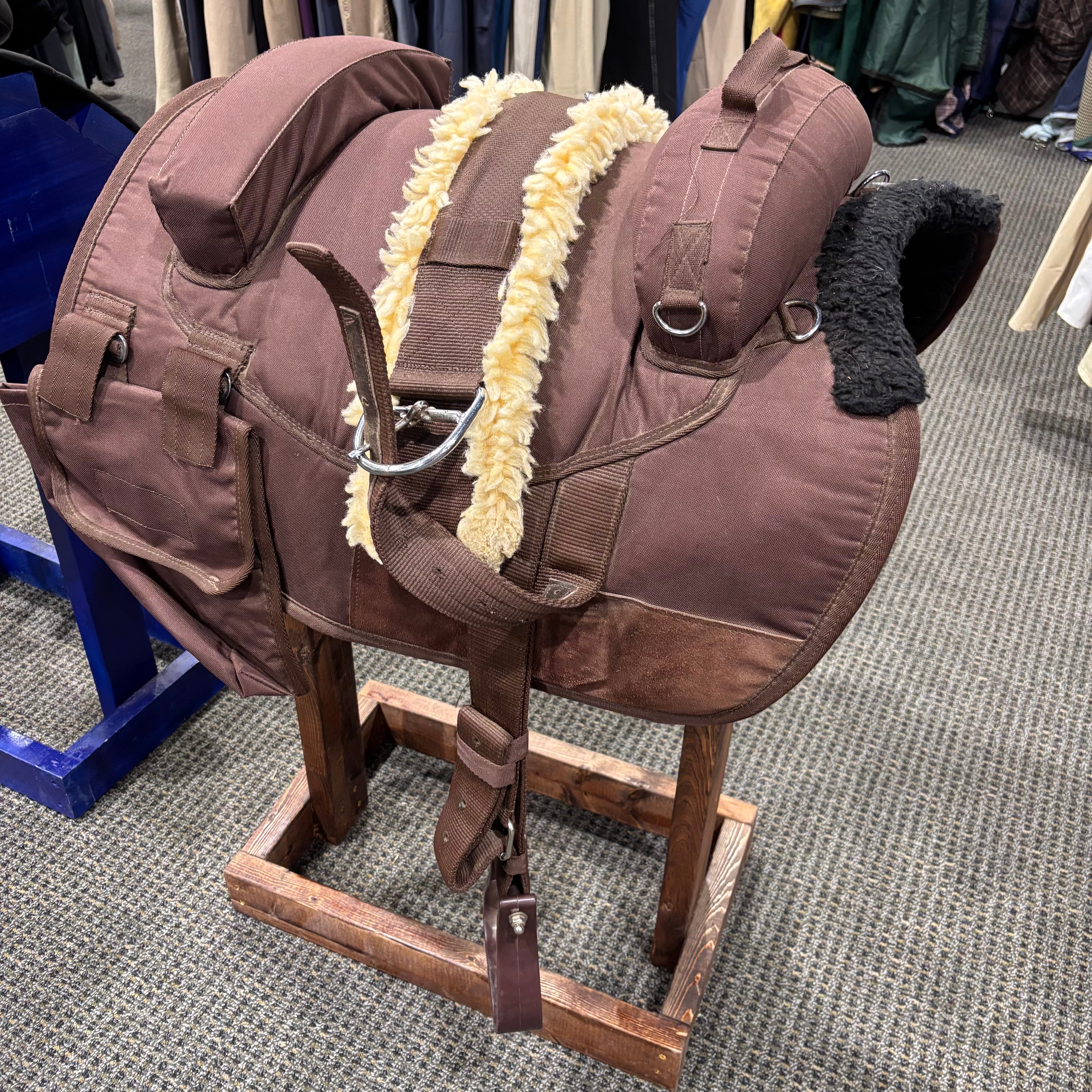 Used Brown Western/Trail Treeless Saddle