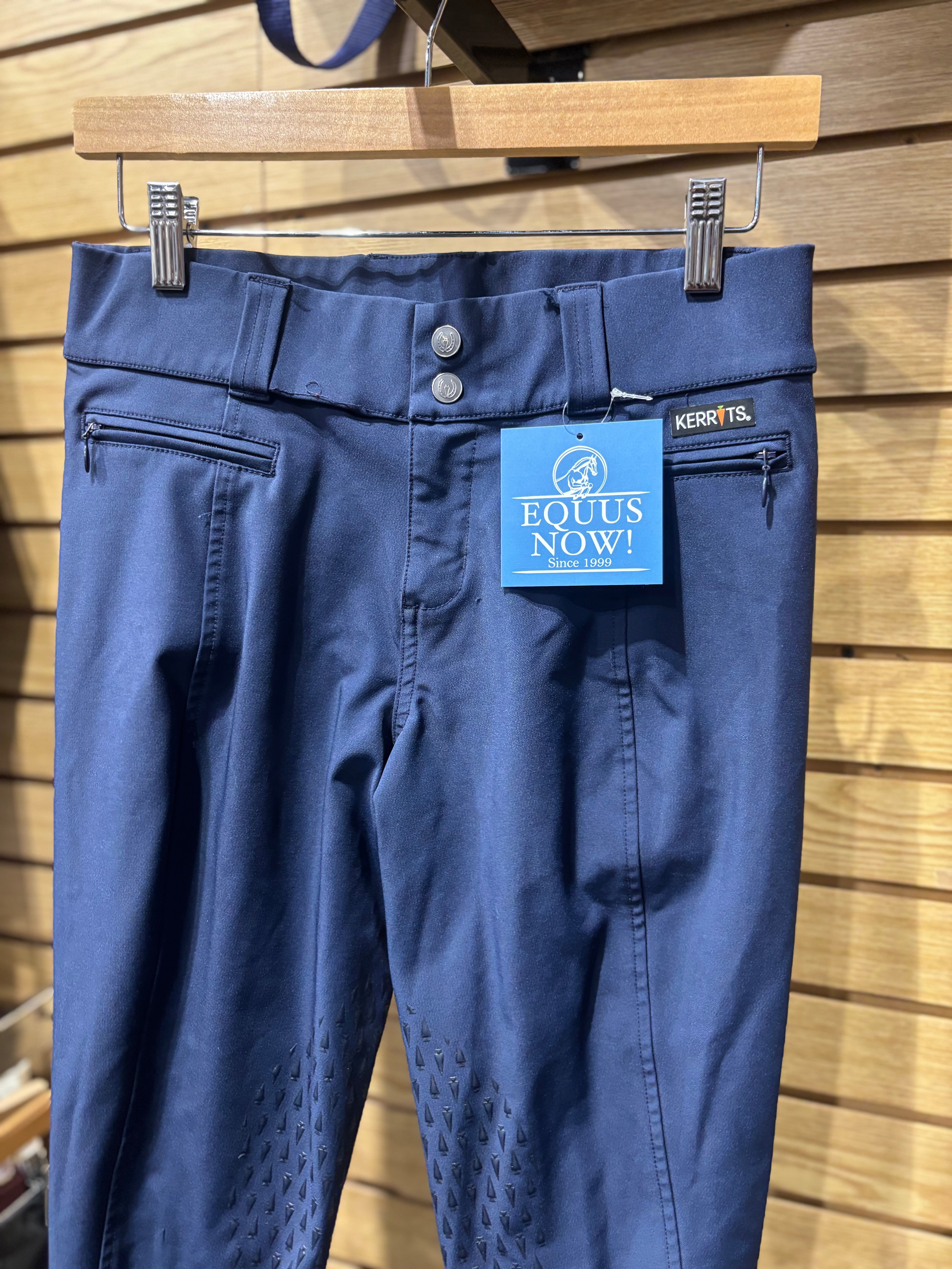 Used Kerrits Small Navy Silicone Knee Patch Breeches