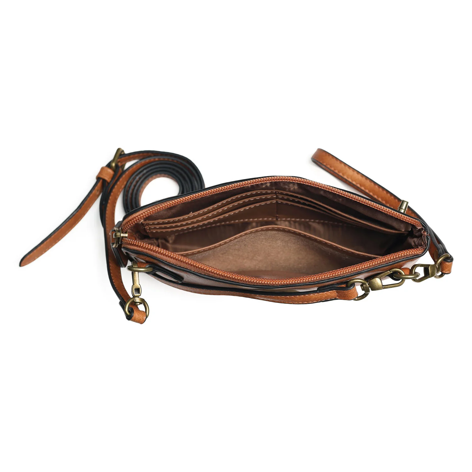 Vintage Snaffle Bit Crossbody Clutch, Brown