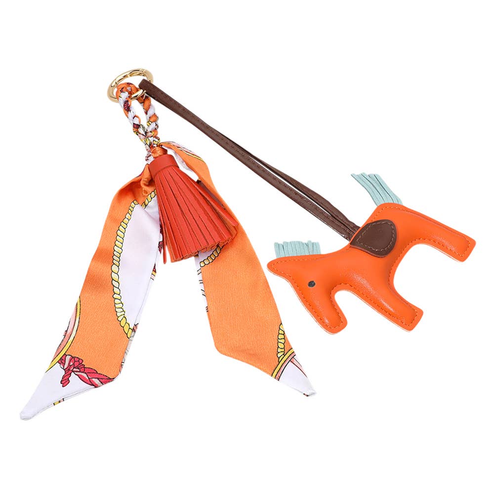 Sensibling Corp. - Faux Leather Horse Tassel Scarf Keychain / Bag Charm