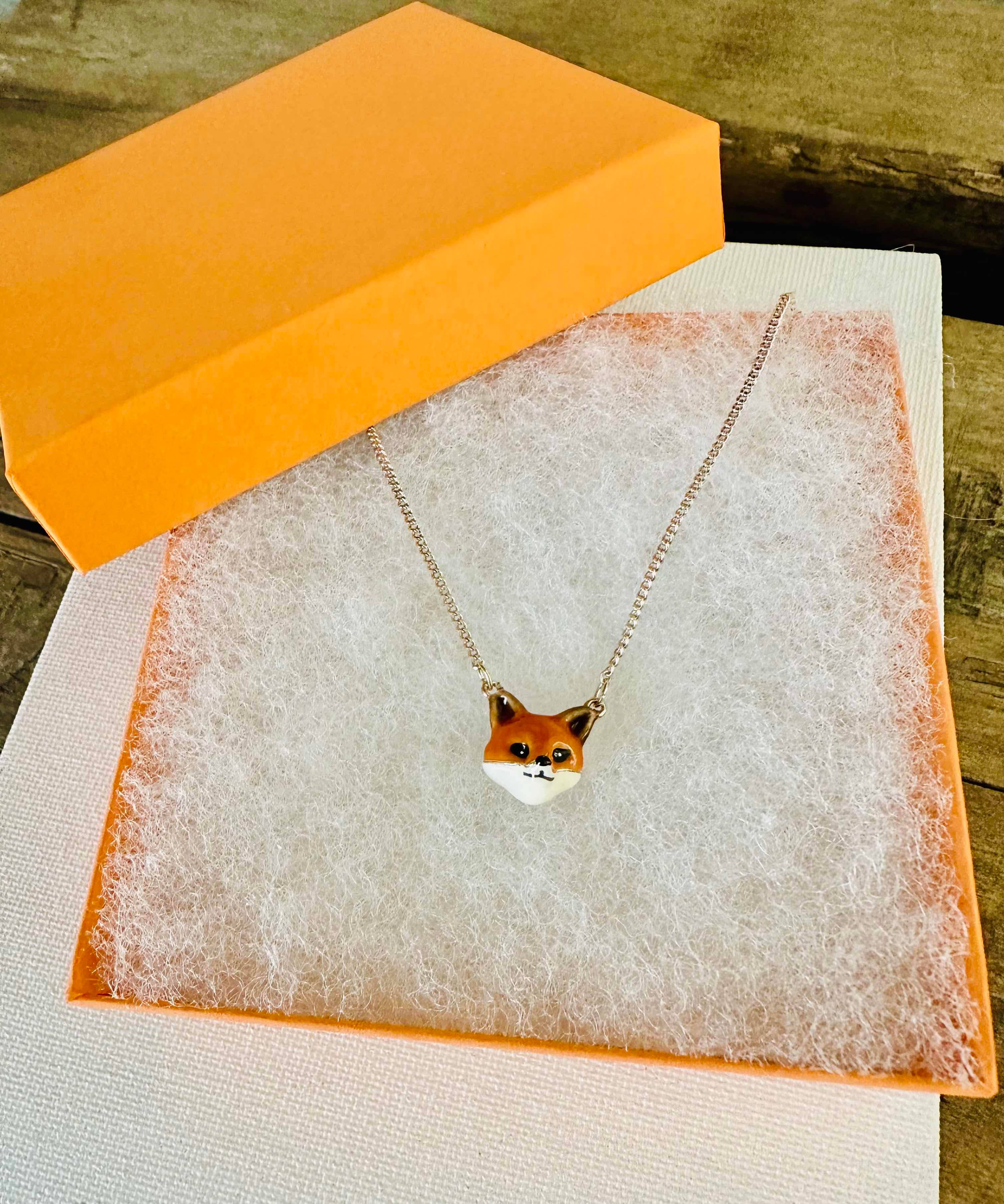 Fox Ceramic Necklace