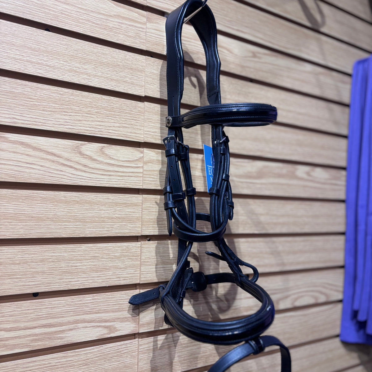 Used Horse Black HDR Monocrown Dressage Bridle with Flash