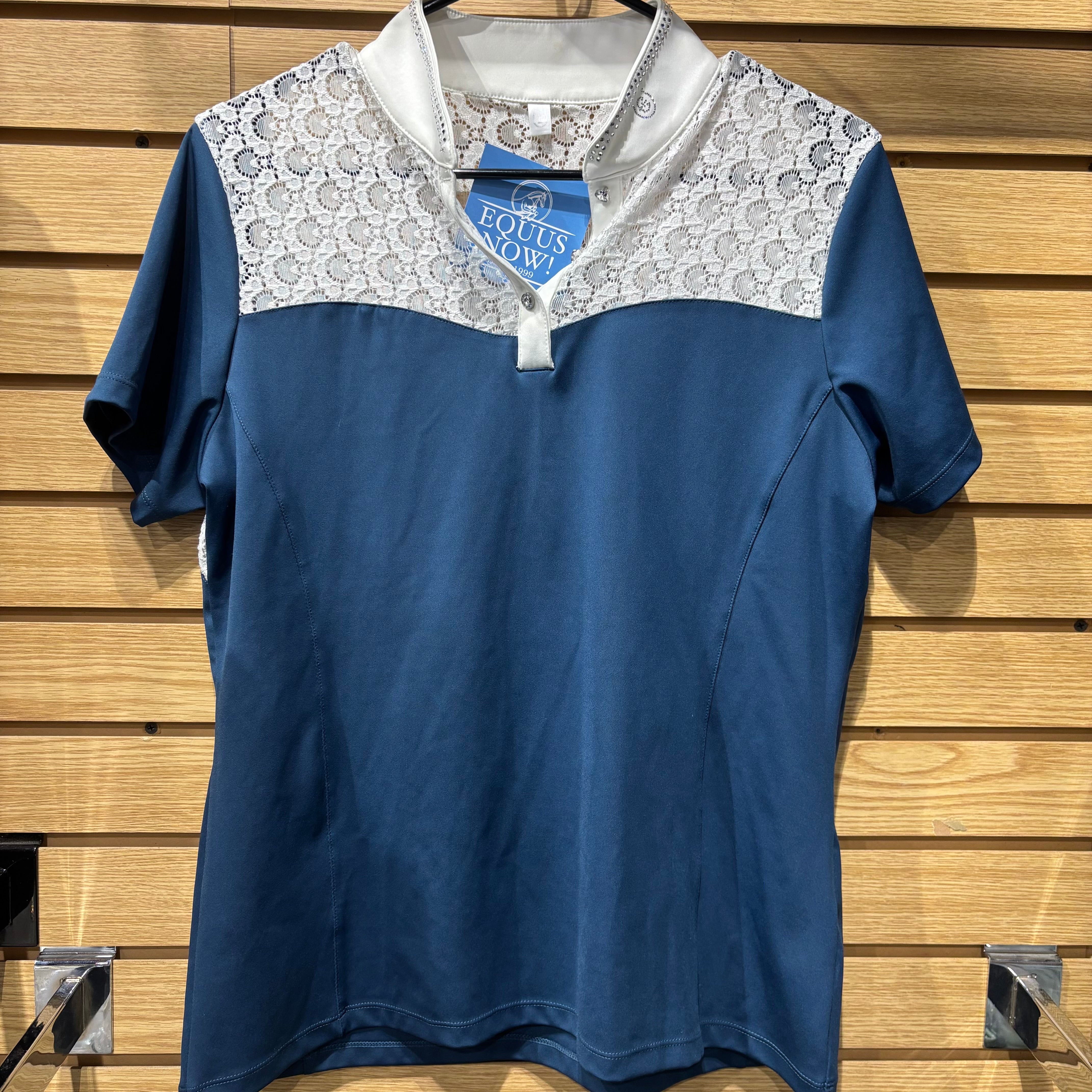 Used Large Navy/White Short Sleeve Show Shirt