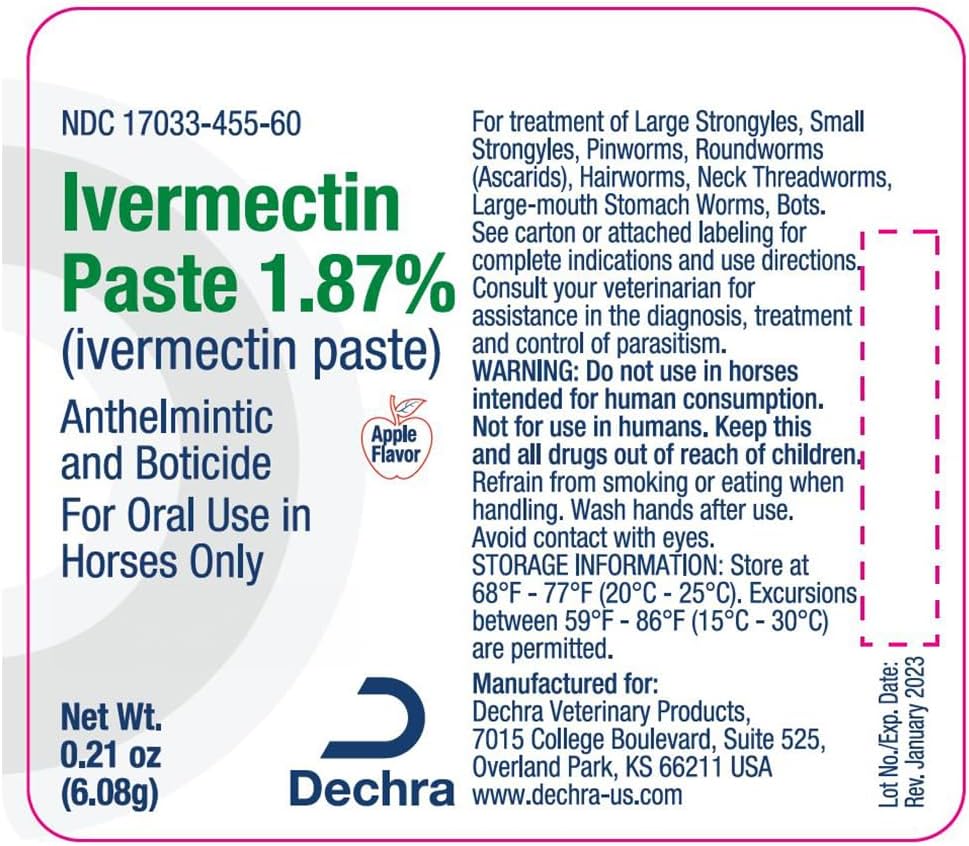 Dechra Ivermectin Paste 1.87% Horse Dewormer