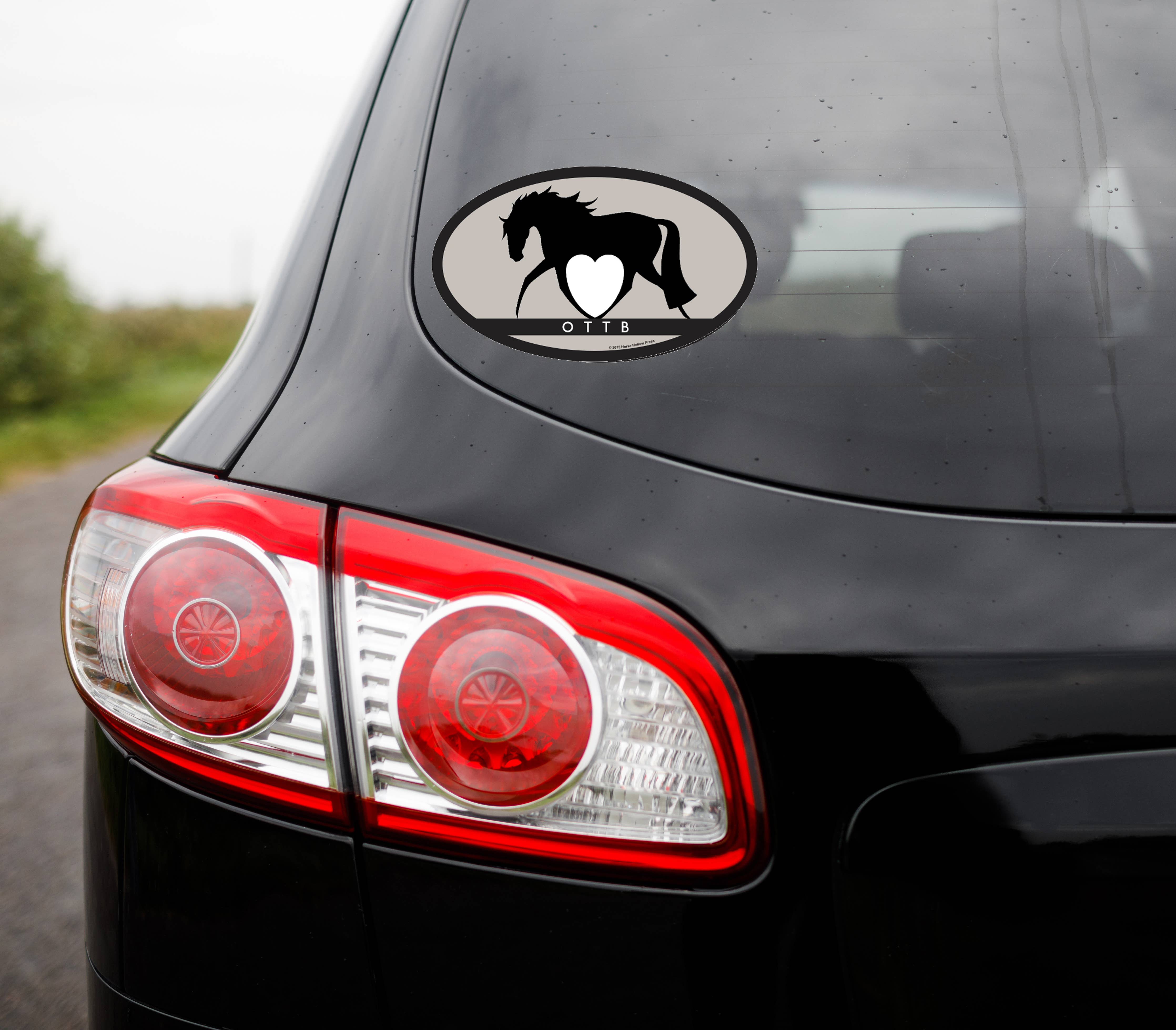Oval Equestrian Horse Sticker / OTTB-Stylized / WATERPROOF