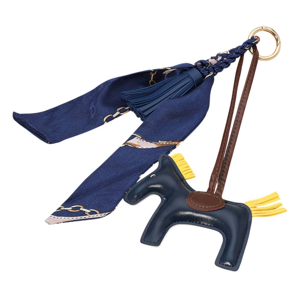 Sensibling Corp. - Faux Leather Horse Tassel Scarf Keychain / Bag Charm