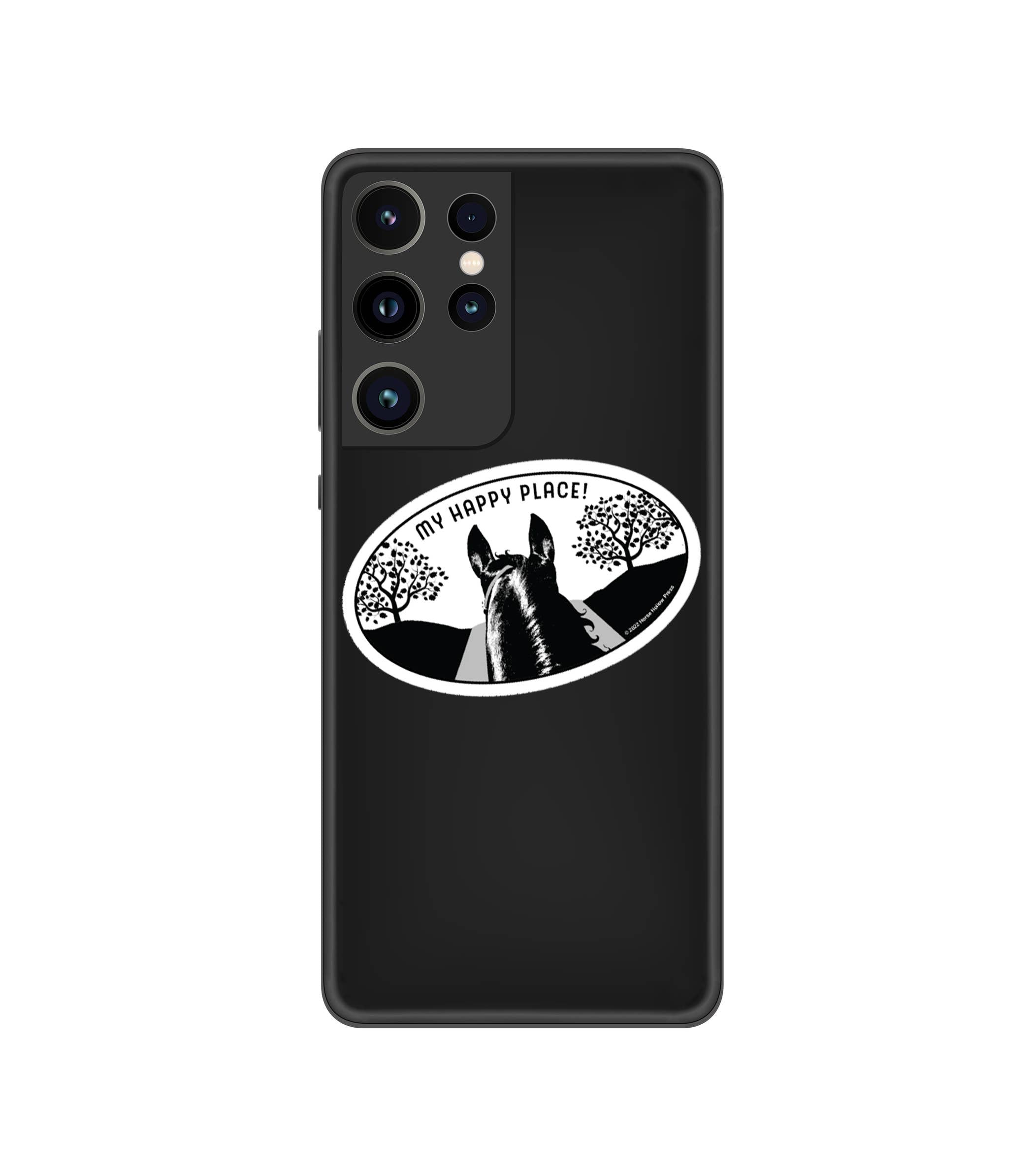 Horse Hollow Press - 3" Tumbler Horse Sticker / Happy Place Trail / WATERPROOF