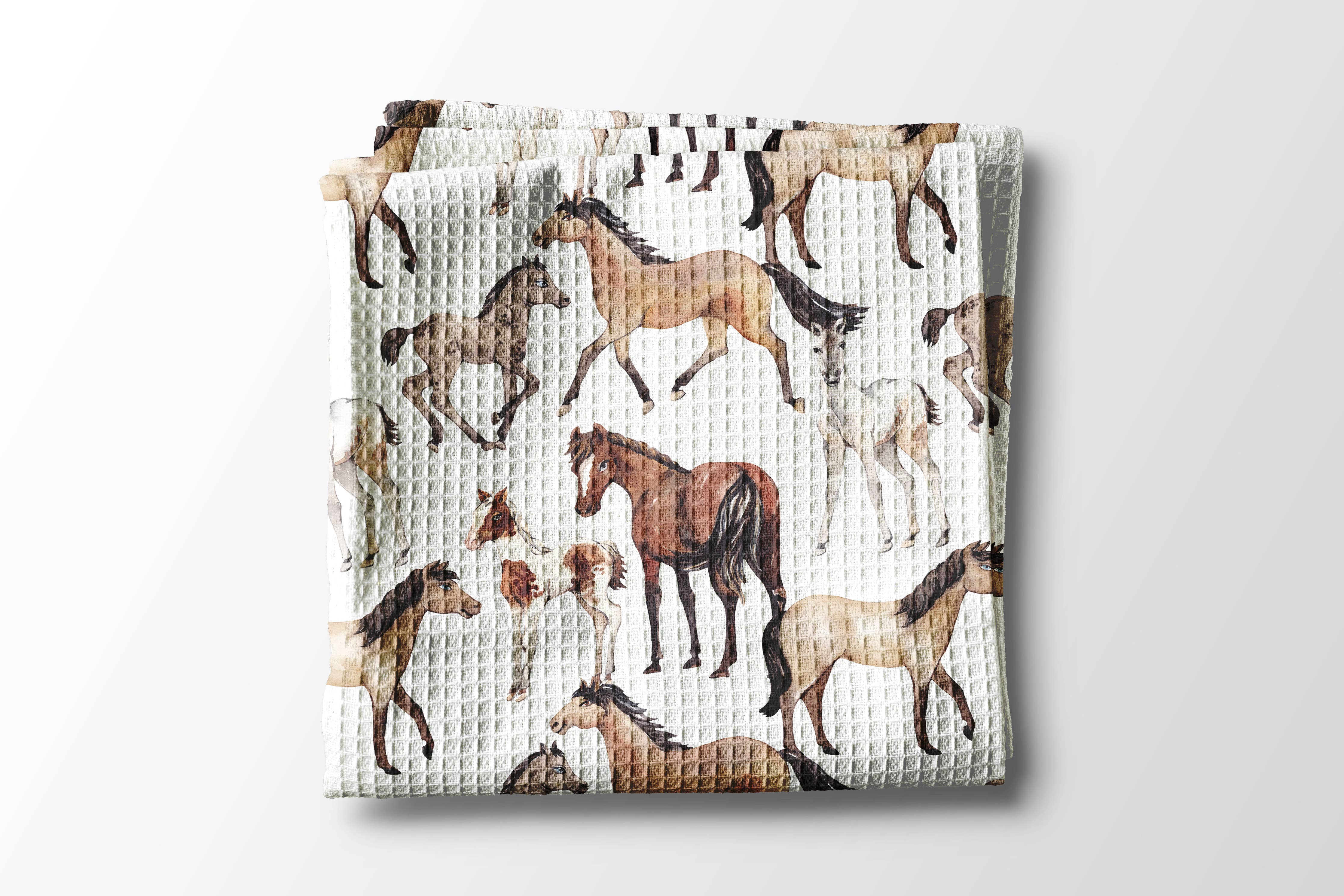 Mares and Foals Equestrian Tack / Kitchen Towel