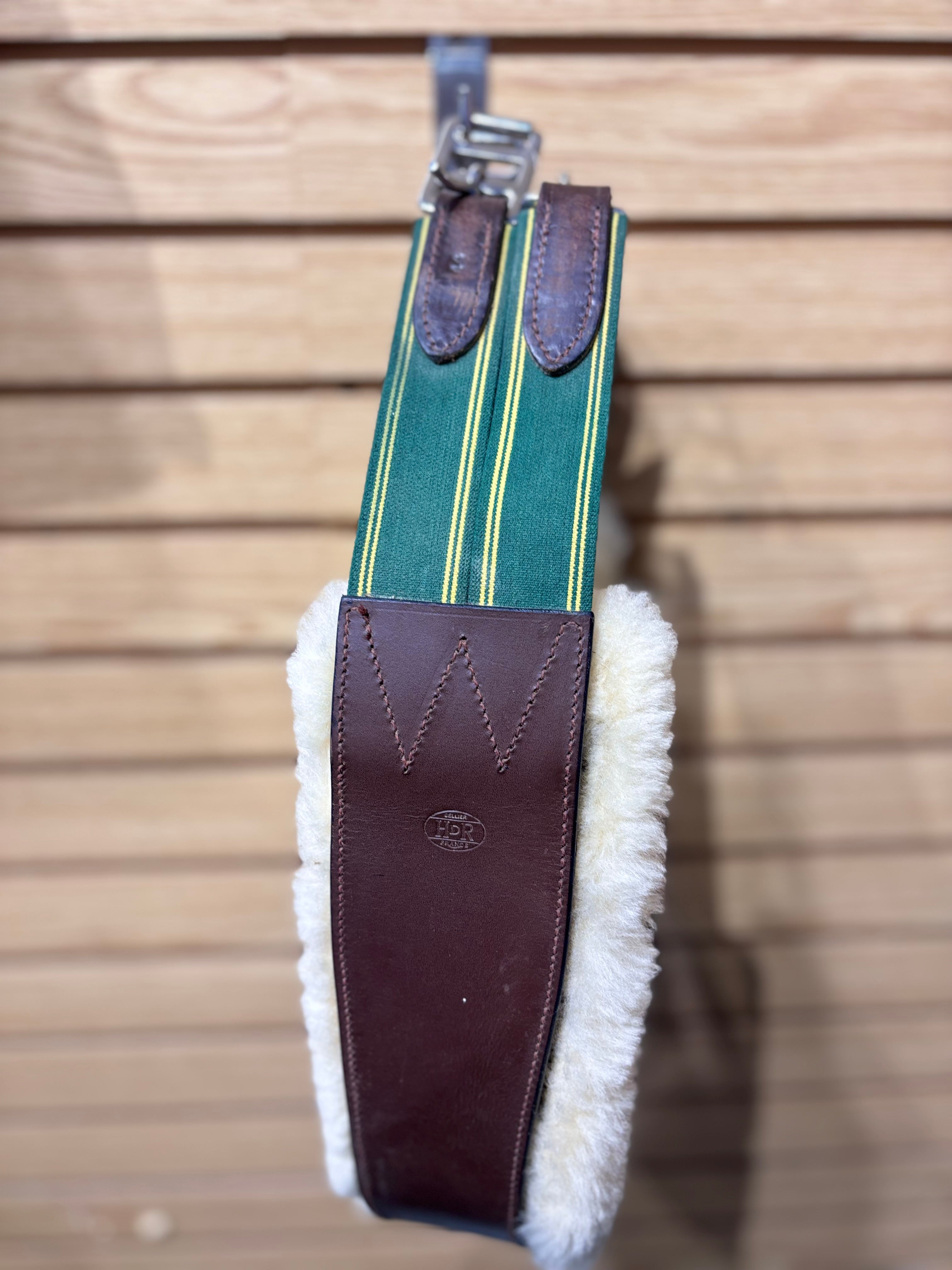 Used 44" HDR Brown Leather Girth with Removable Fleece